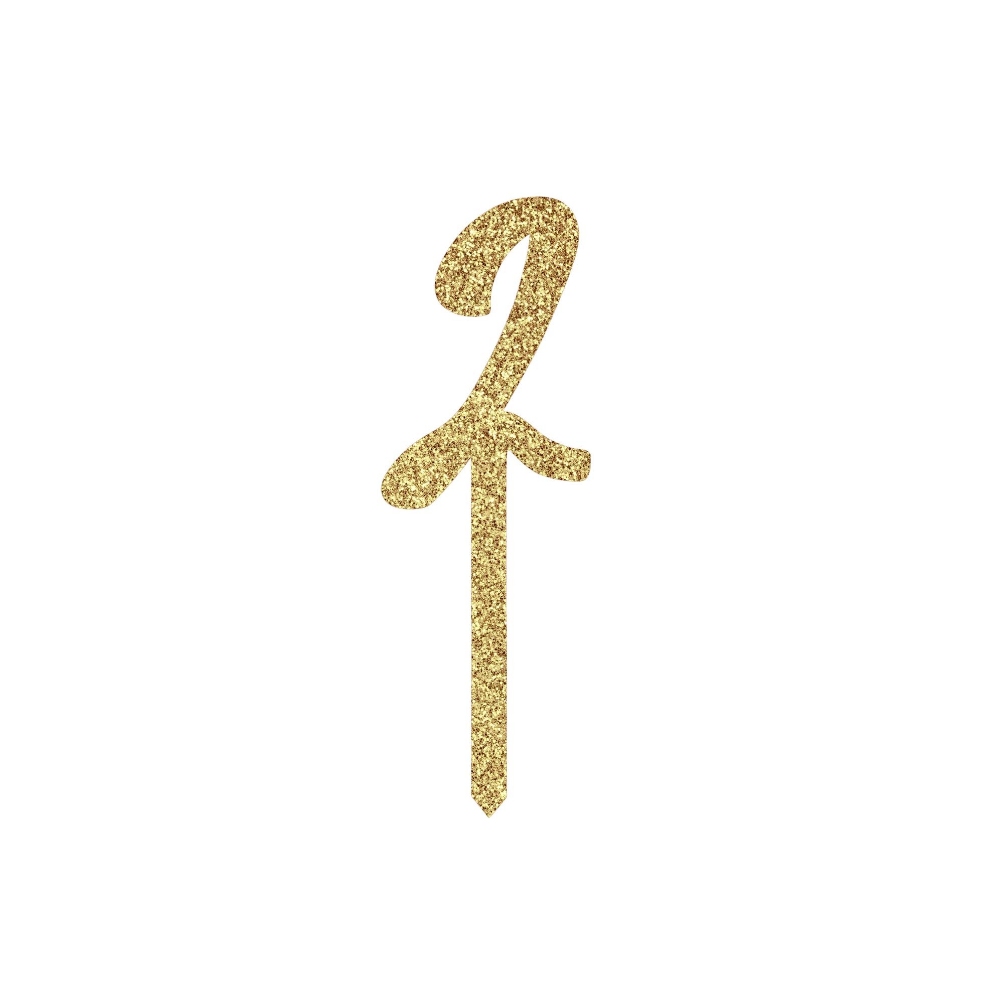 Metallic Gold Number Glitter Acrylic Cake Topper (Numbers 0-9)