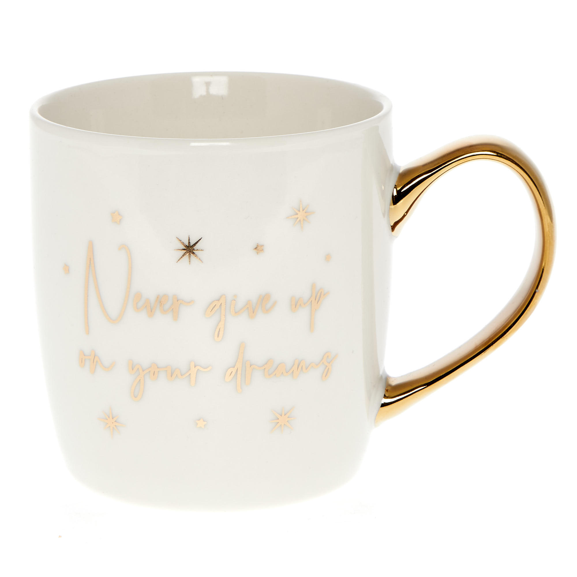 Never Give Up On Your Dreams Mug in a Box