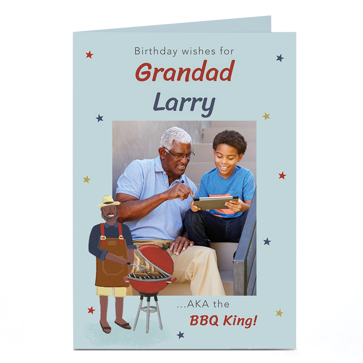 Personalised Birthday Card - Grandad BBQ King