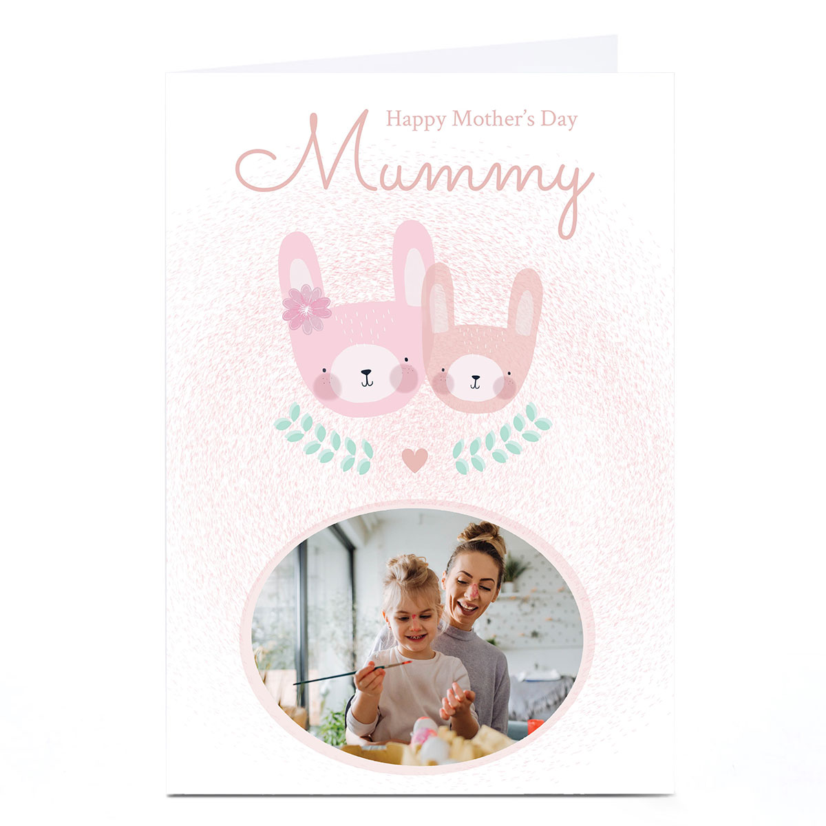 Photo Juniper & Rose Mother's Day Card - Mummy, Pink Bunnies