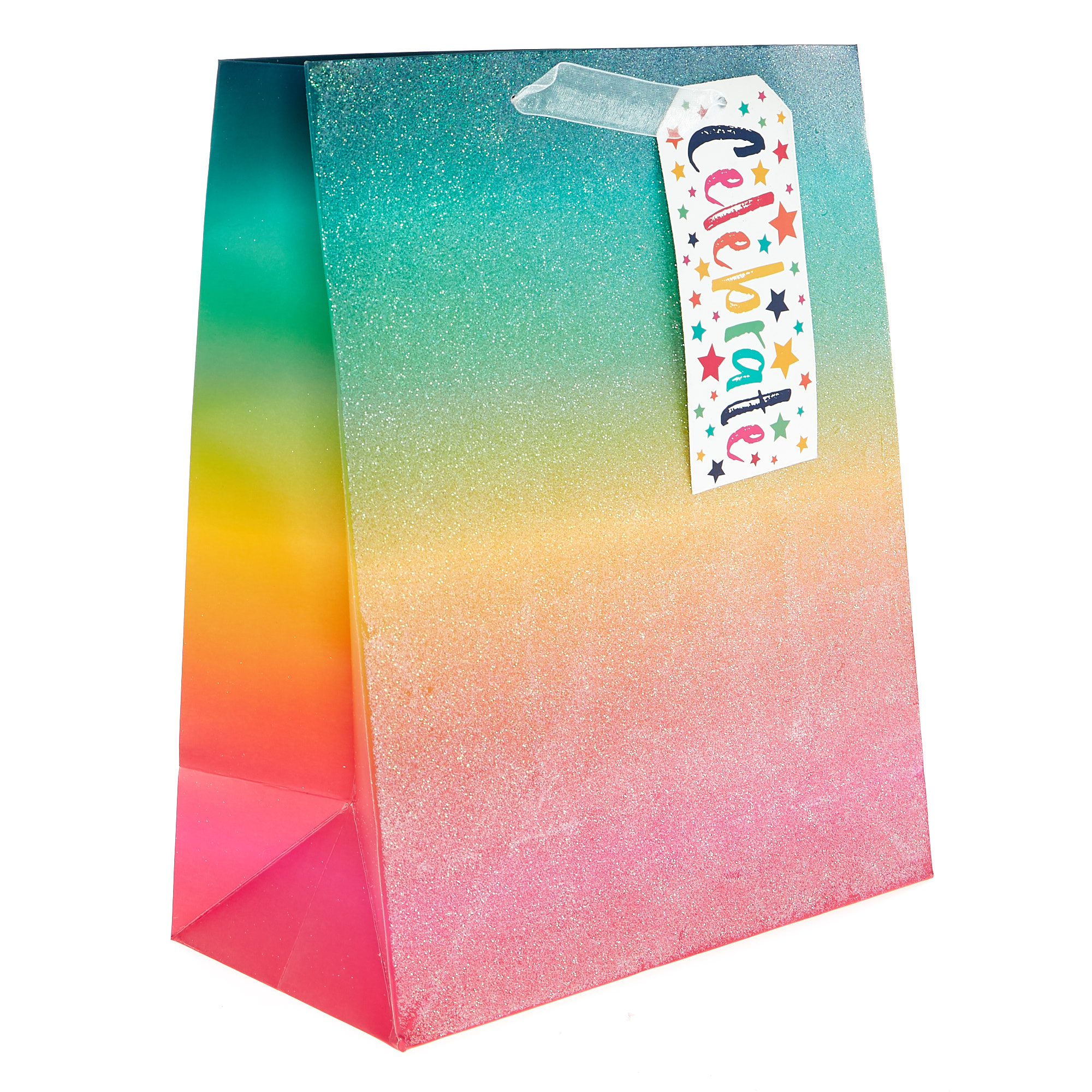 Large Portrait Gift Bag - Rainbow Ombre Celebrate