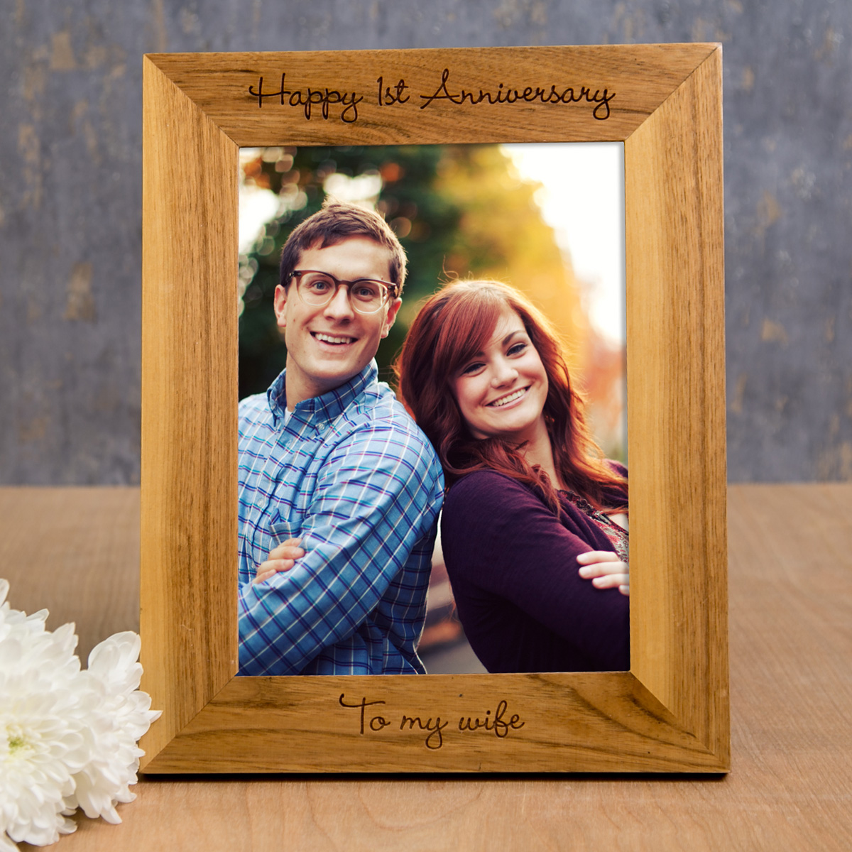 Personalised Engraved Wooden Photo Frame - Any Message