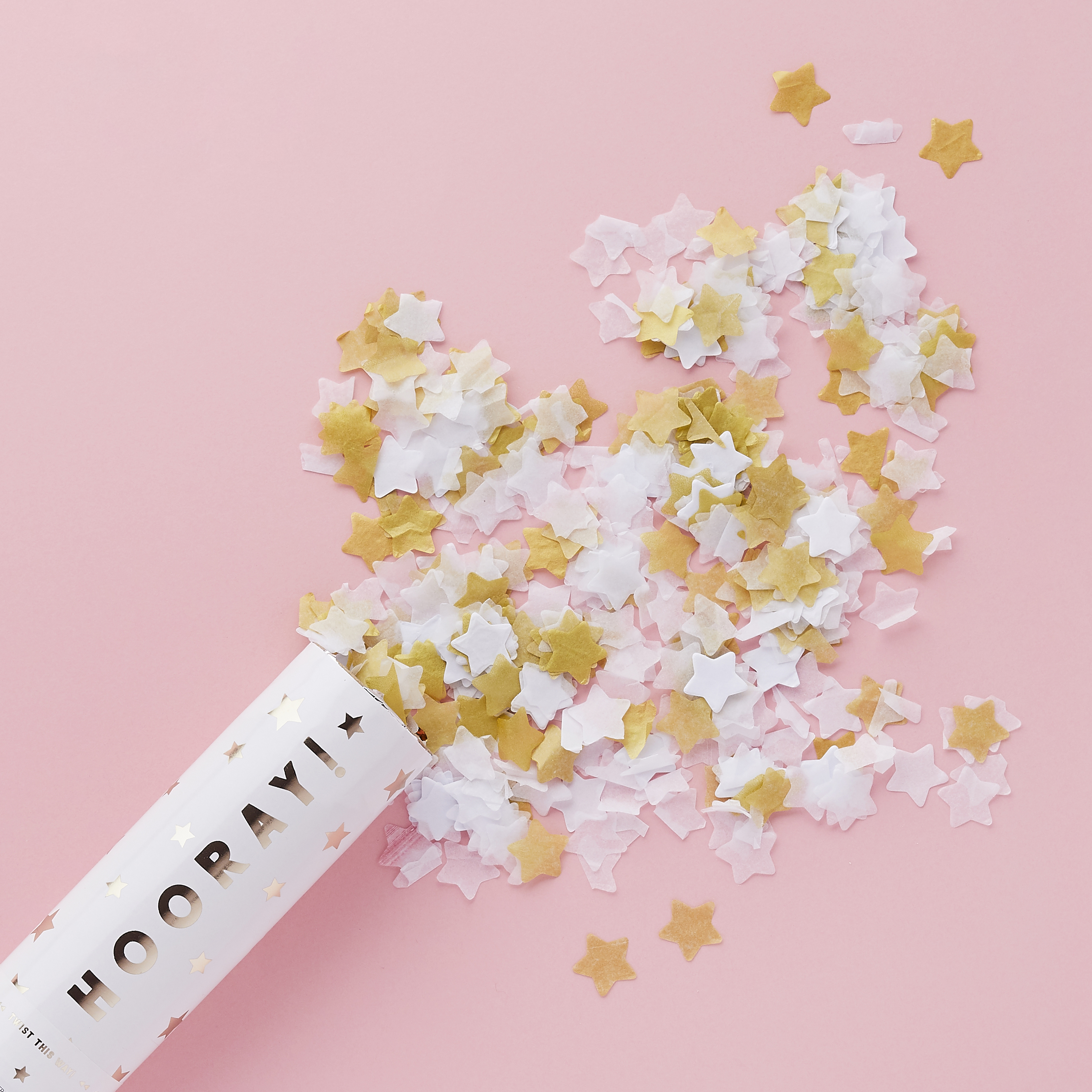 Metallic Gold Hooray Confetti Cannon 
