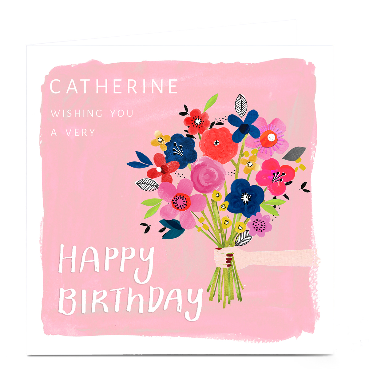 Personalised Kerry Spurling Birthday Card - Flowers Any Name 