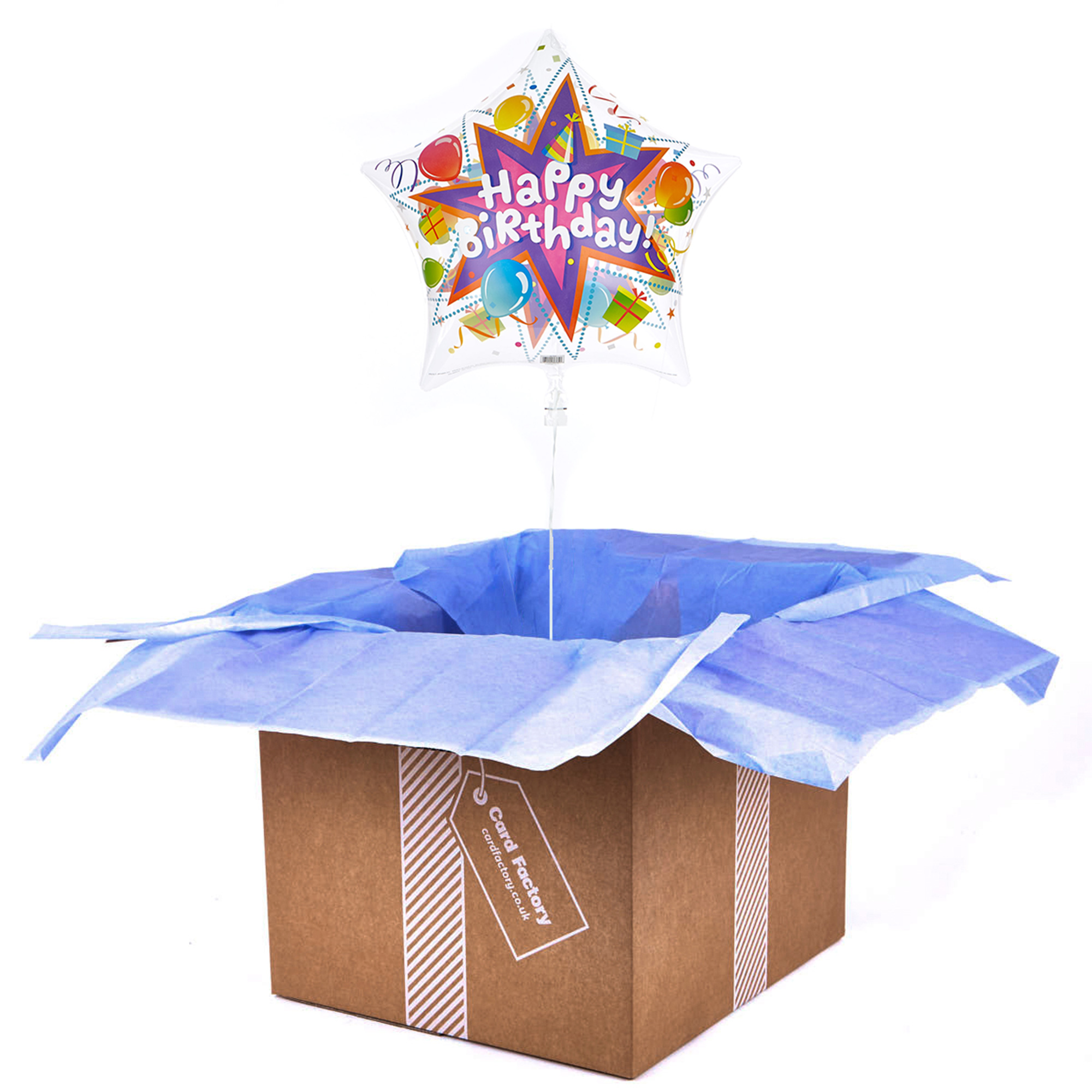 19-Inch Star-Shaped Happy Birthday Balloon - DELIVERED INFLATED!