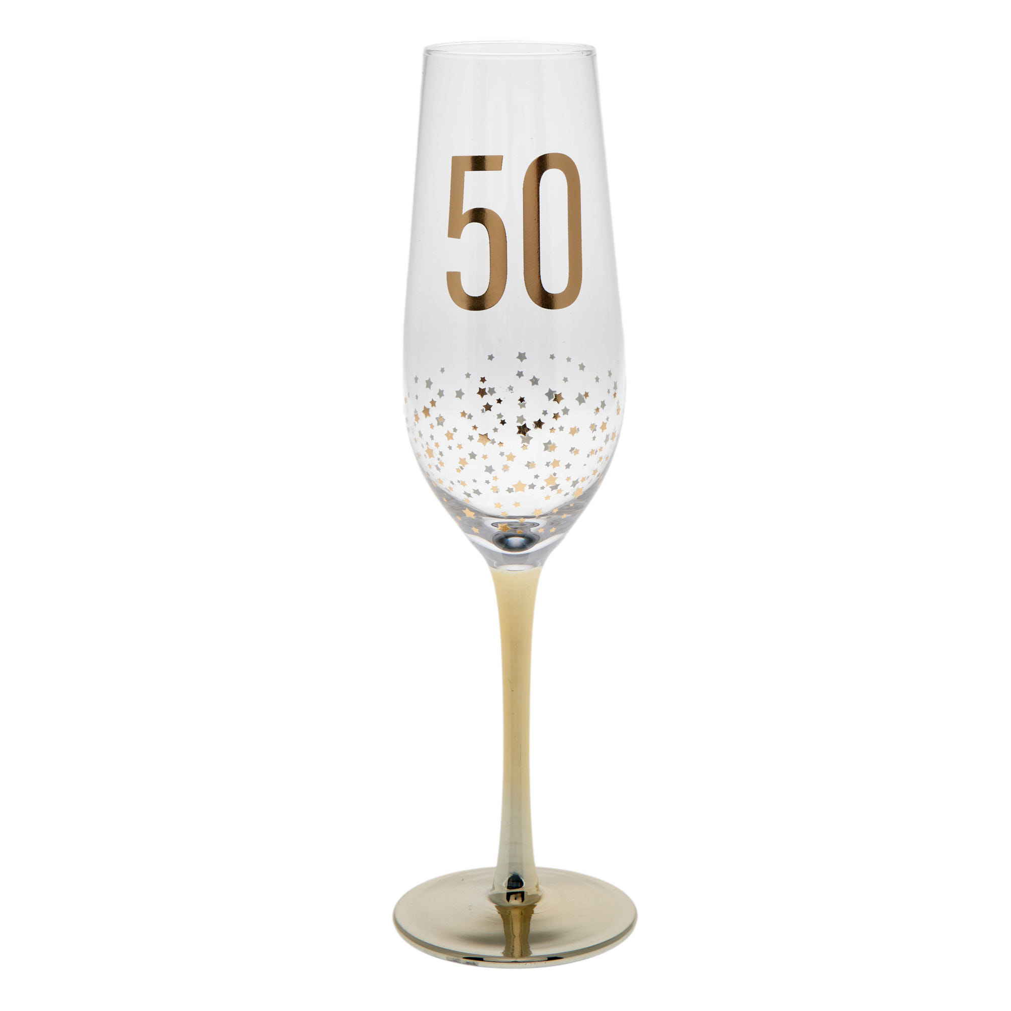50th Birthday Gold Stars Champagne Flute