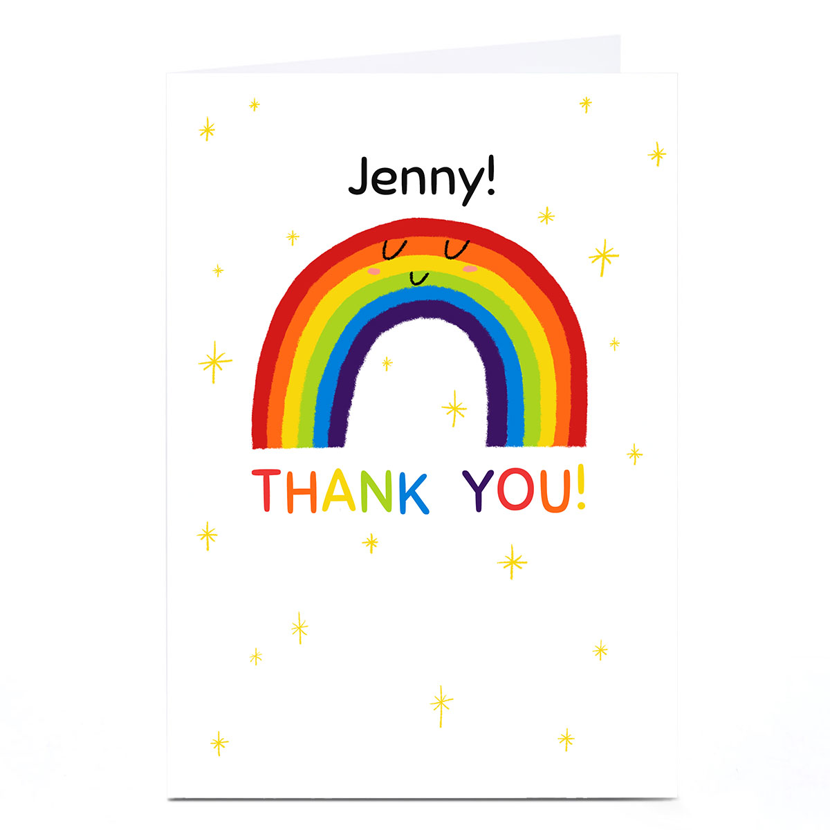 Personalised Hew Ma Thank You Card - Rainbow