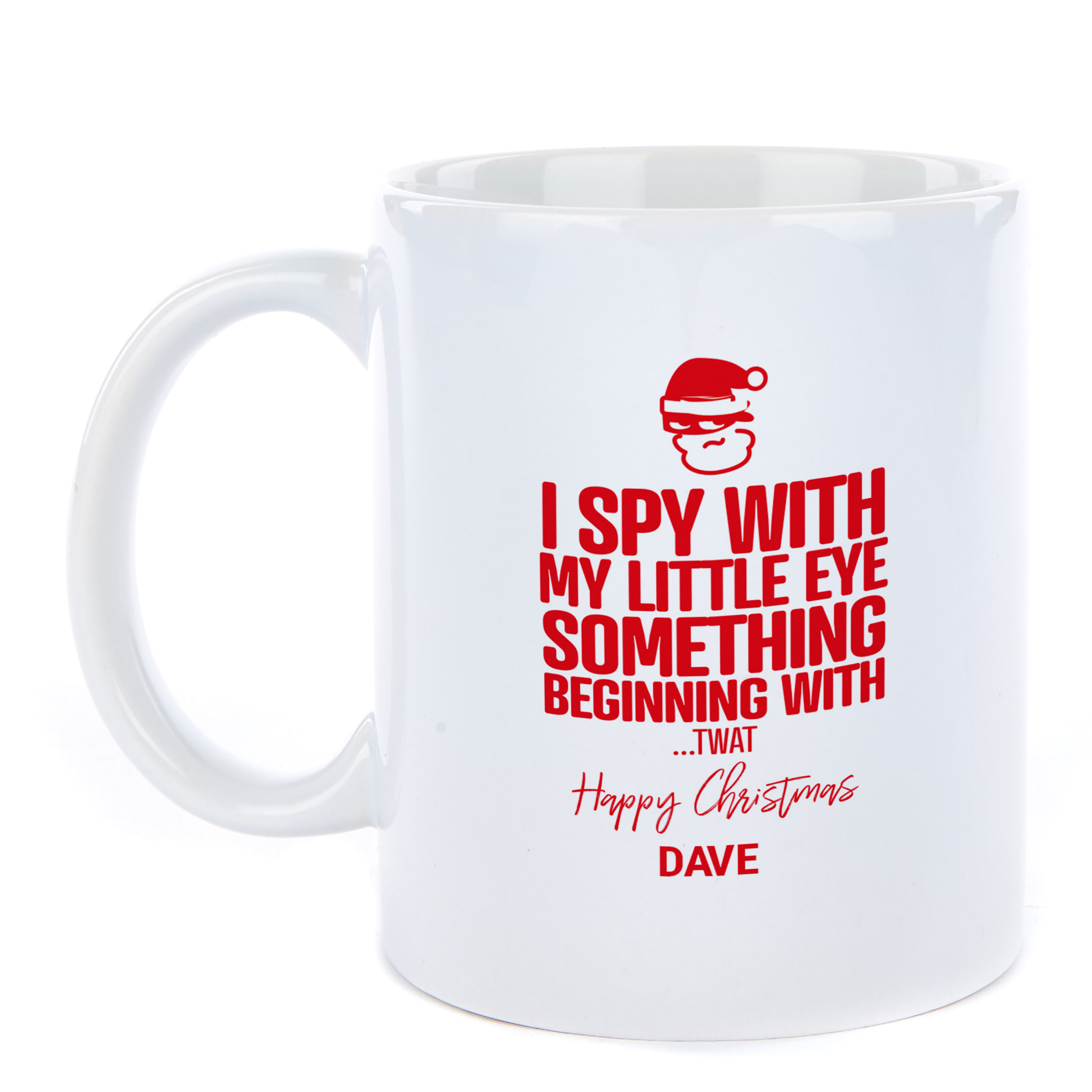 Personalised Punk Christmas Mug - I Spy with my little Eye