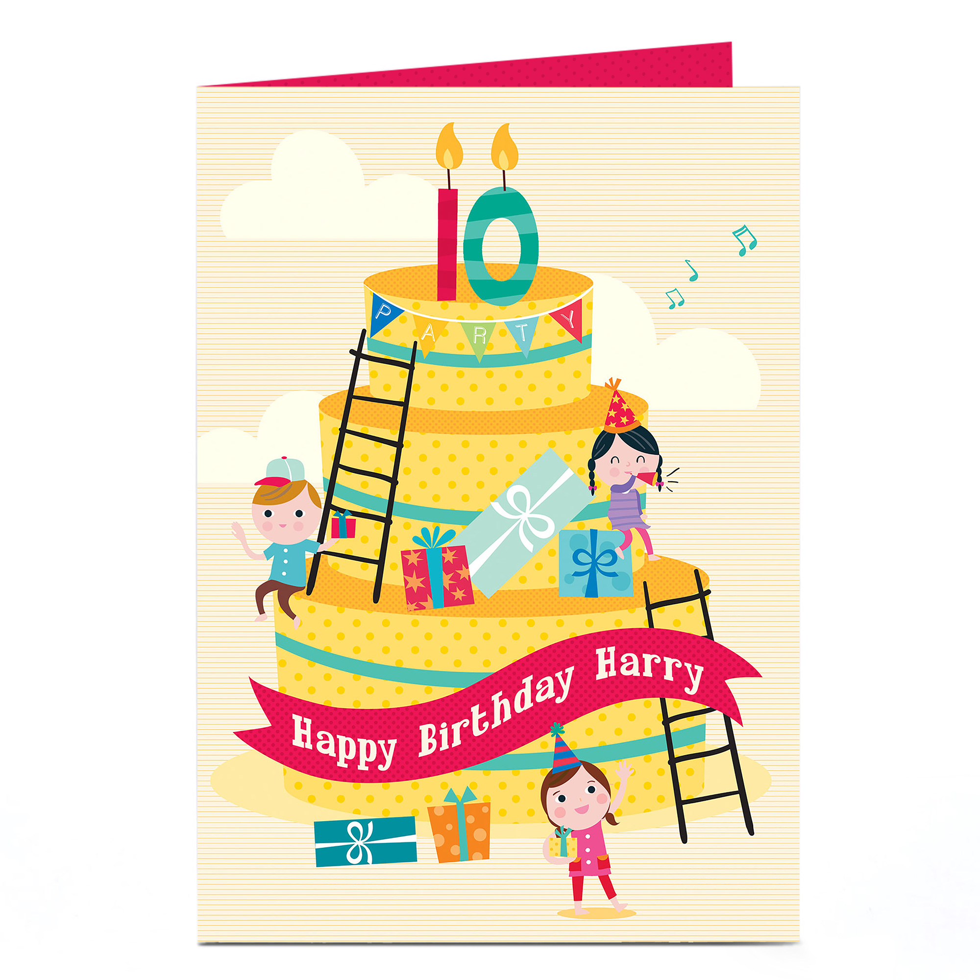 Personalised 10th Birthday Card - Giant Cake