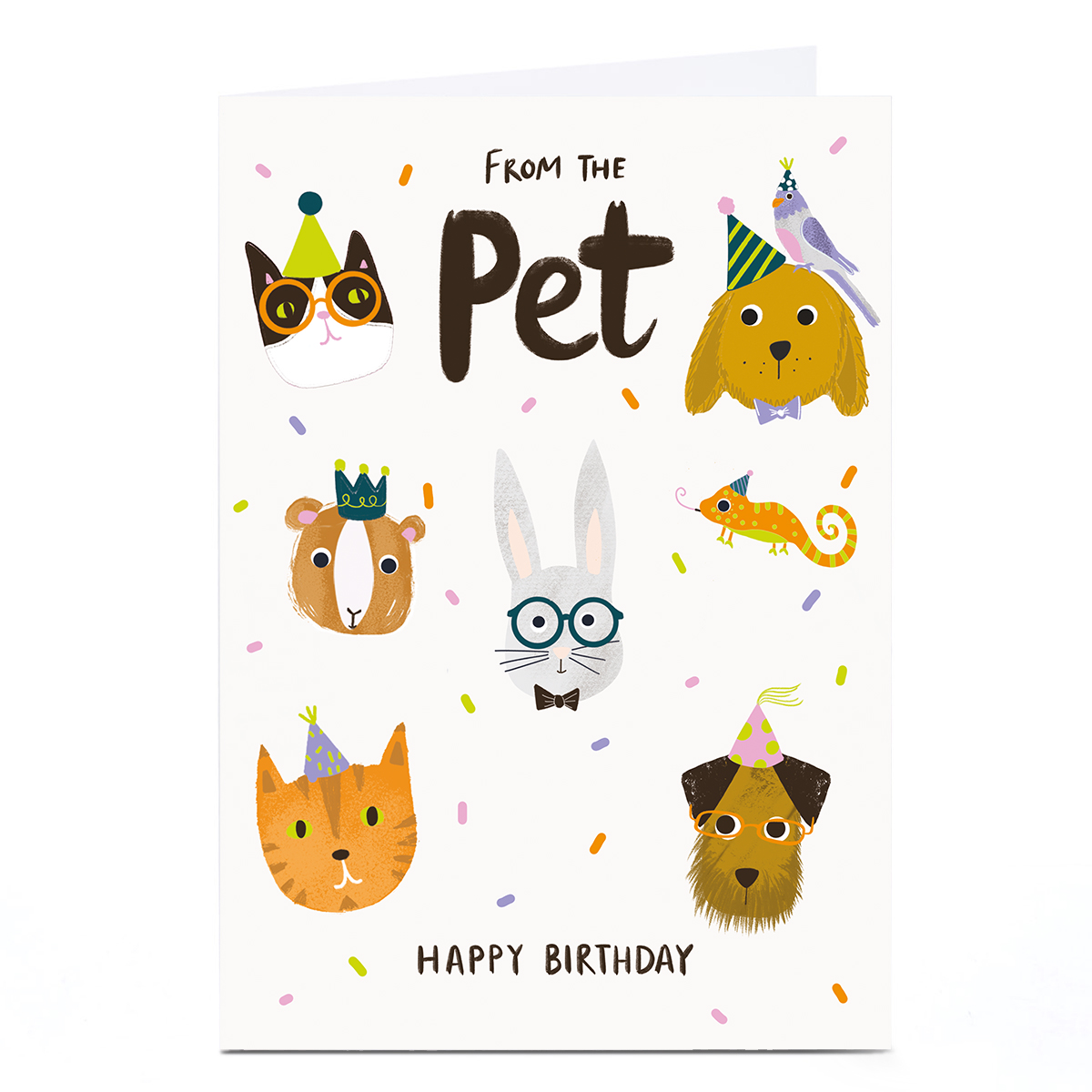 Birthday Card - Pets in Party Hats, From The Pet
