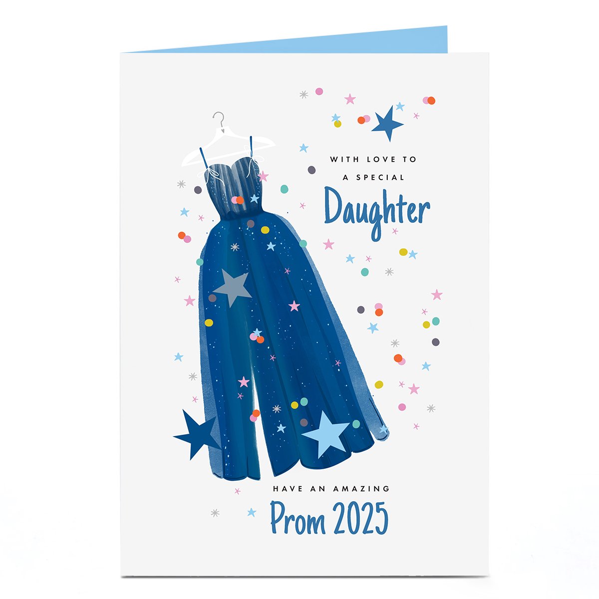 Personalised Prom Card - Blue Prom Dress, Daughter