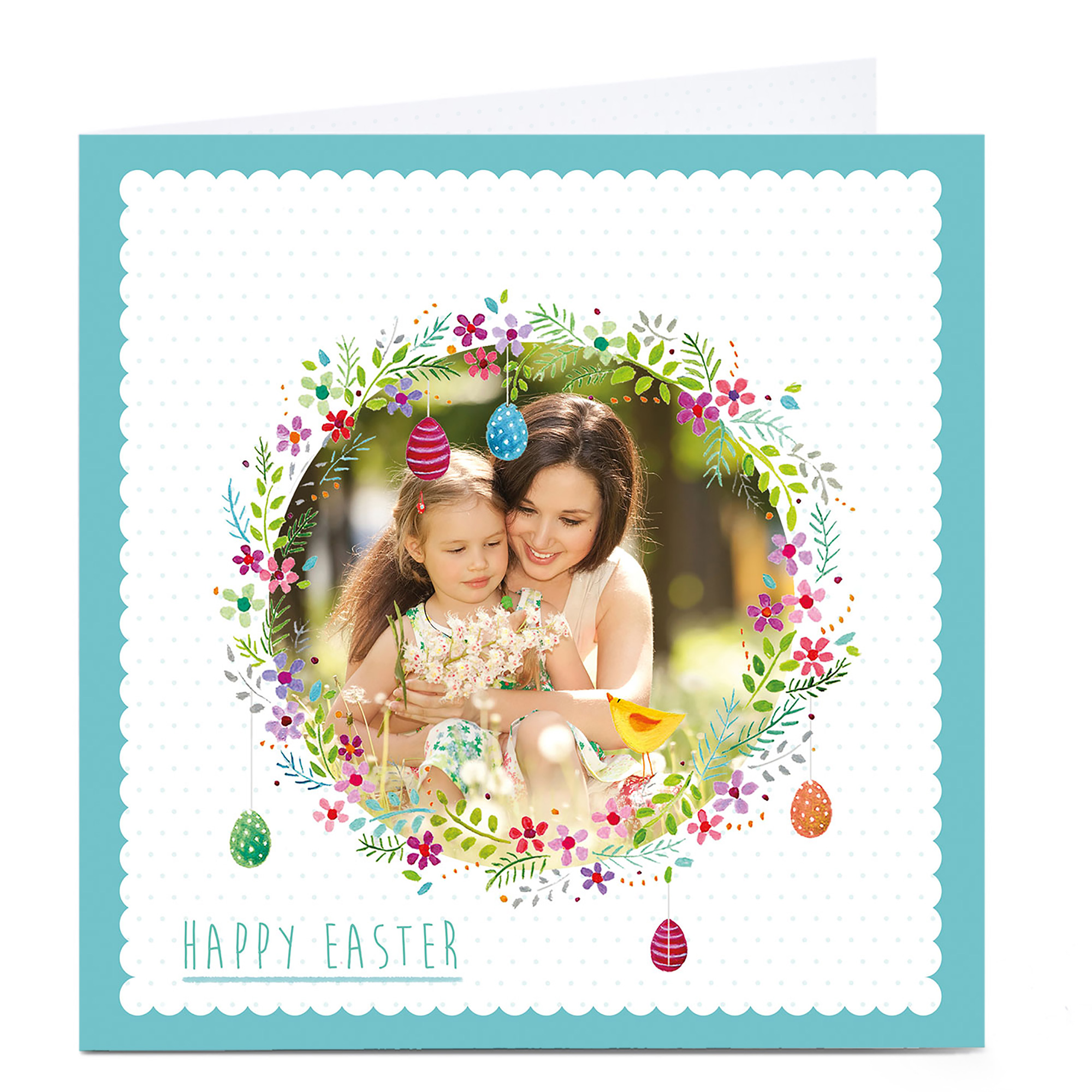 Photo Upload Easter Card - Flowers & Eggs