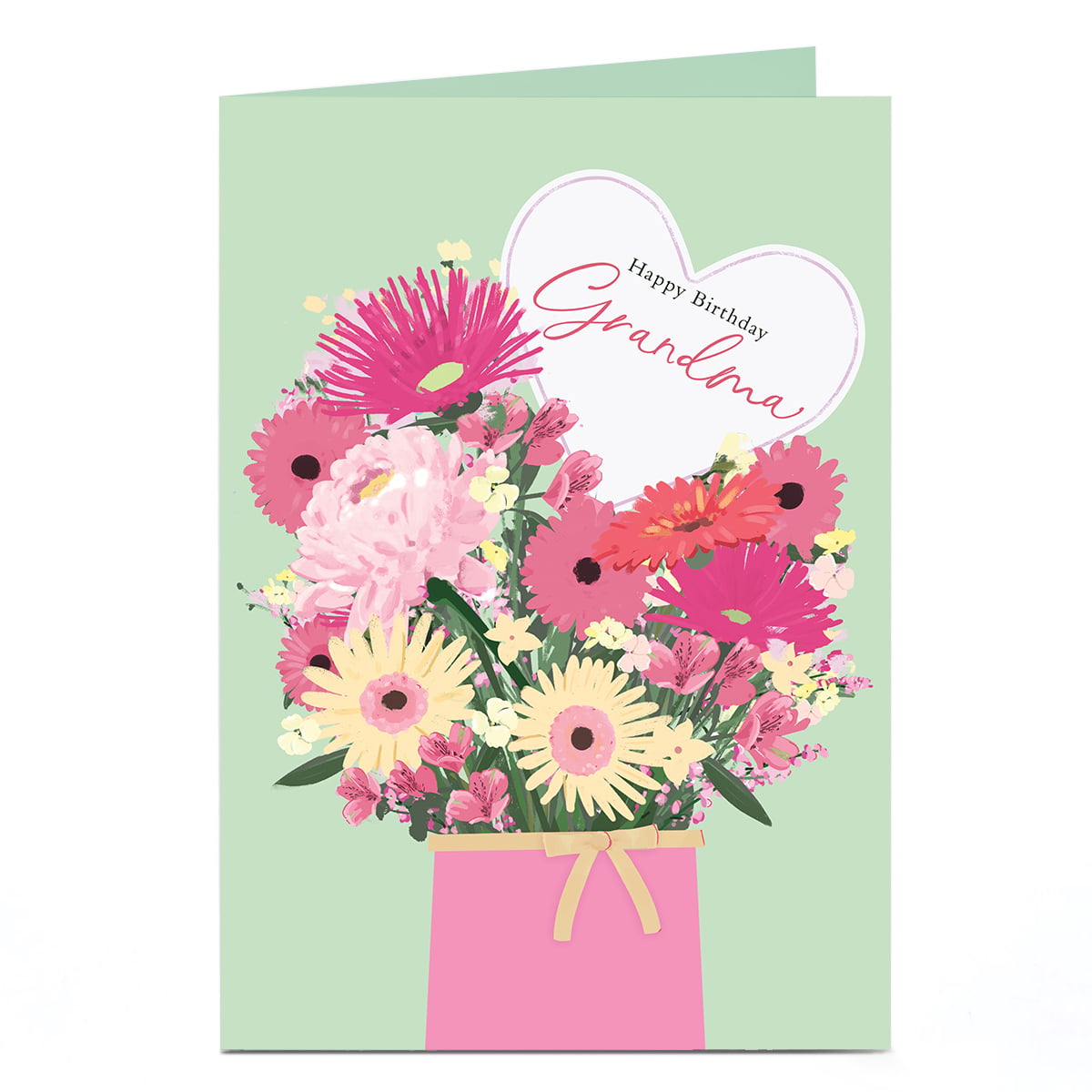 Birthday Card - Pink Flower Bouquet, Grandma