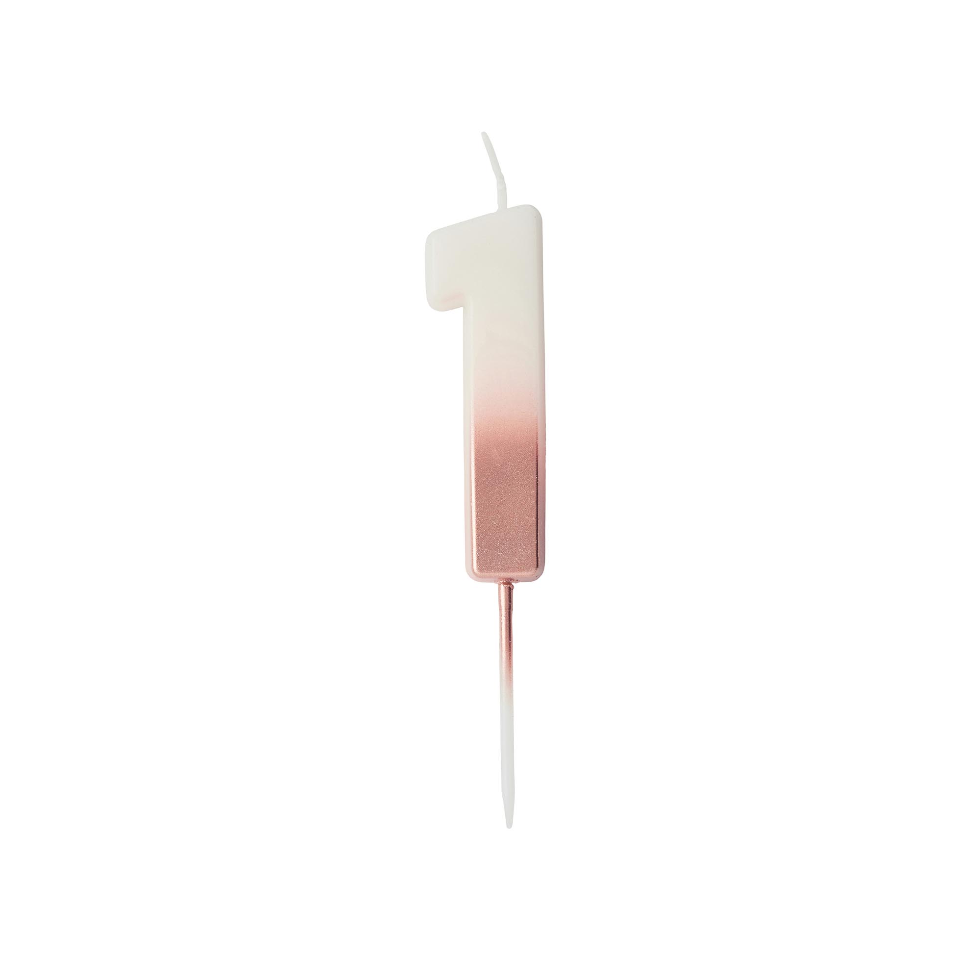 Rose Gold Ombre Number Cake Candle (0-9)