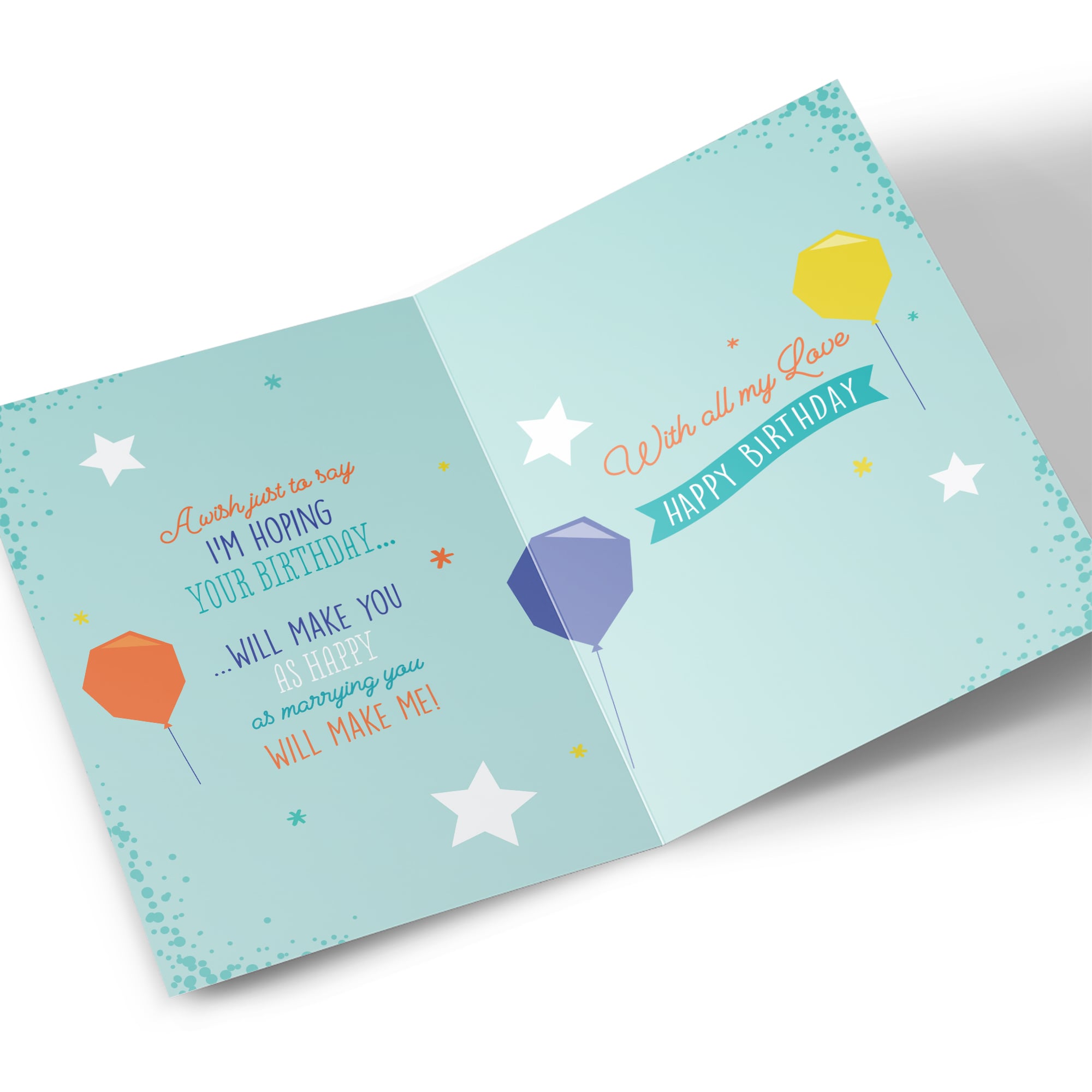 Birthday Card - Love You Always and Forever Geo Balloons, Fiance