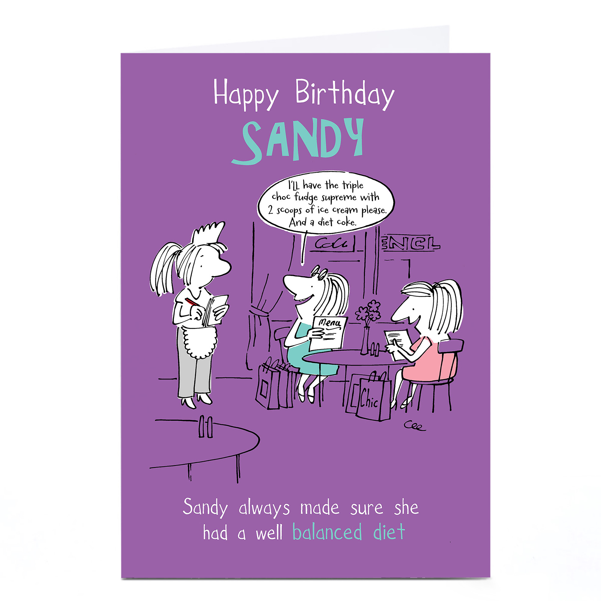 Personalised Birthday Card - A Well Balanced Diet