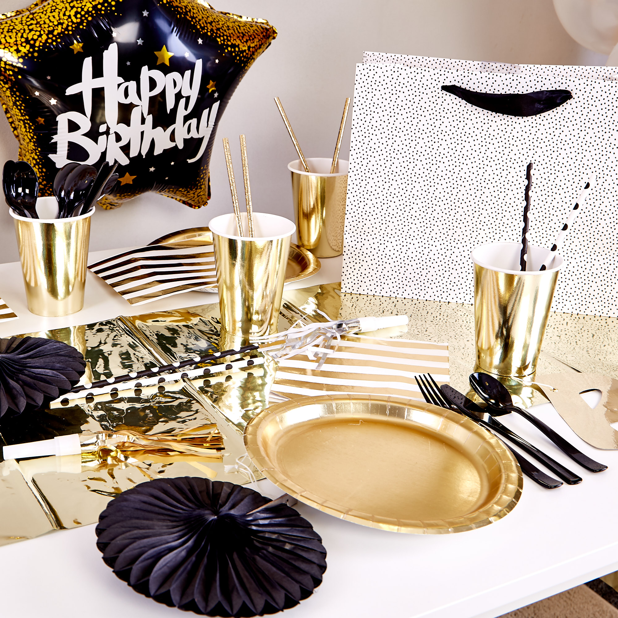 Black & Gold-Themed Birthday Party Range
