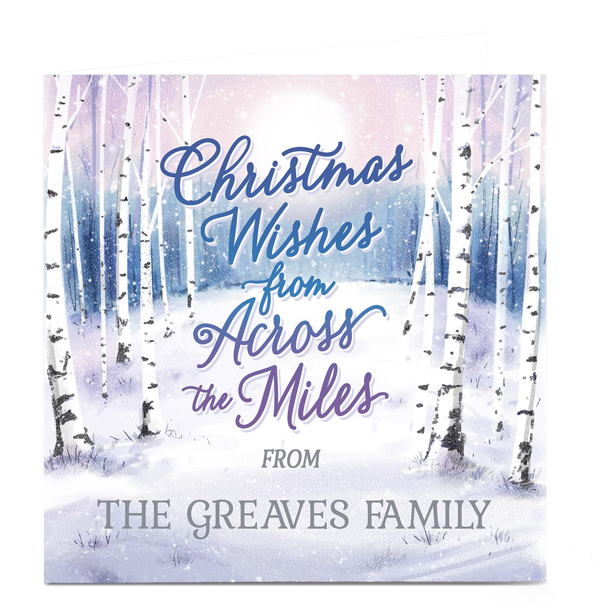 Personalised Christmas Card - Across the Miles Winter Woods 