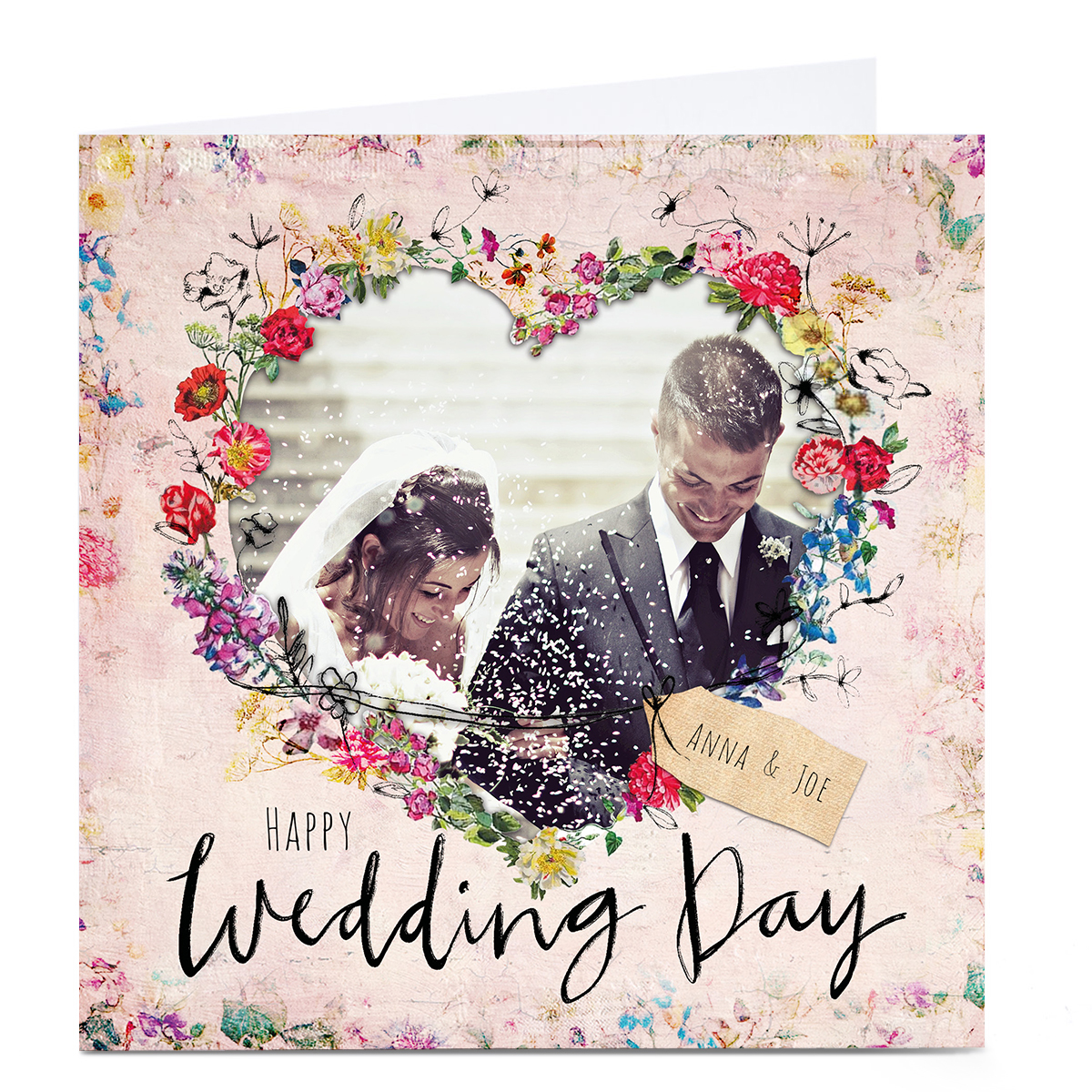 Photo Emma Valenghi Wedding Card - Floral Heart