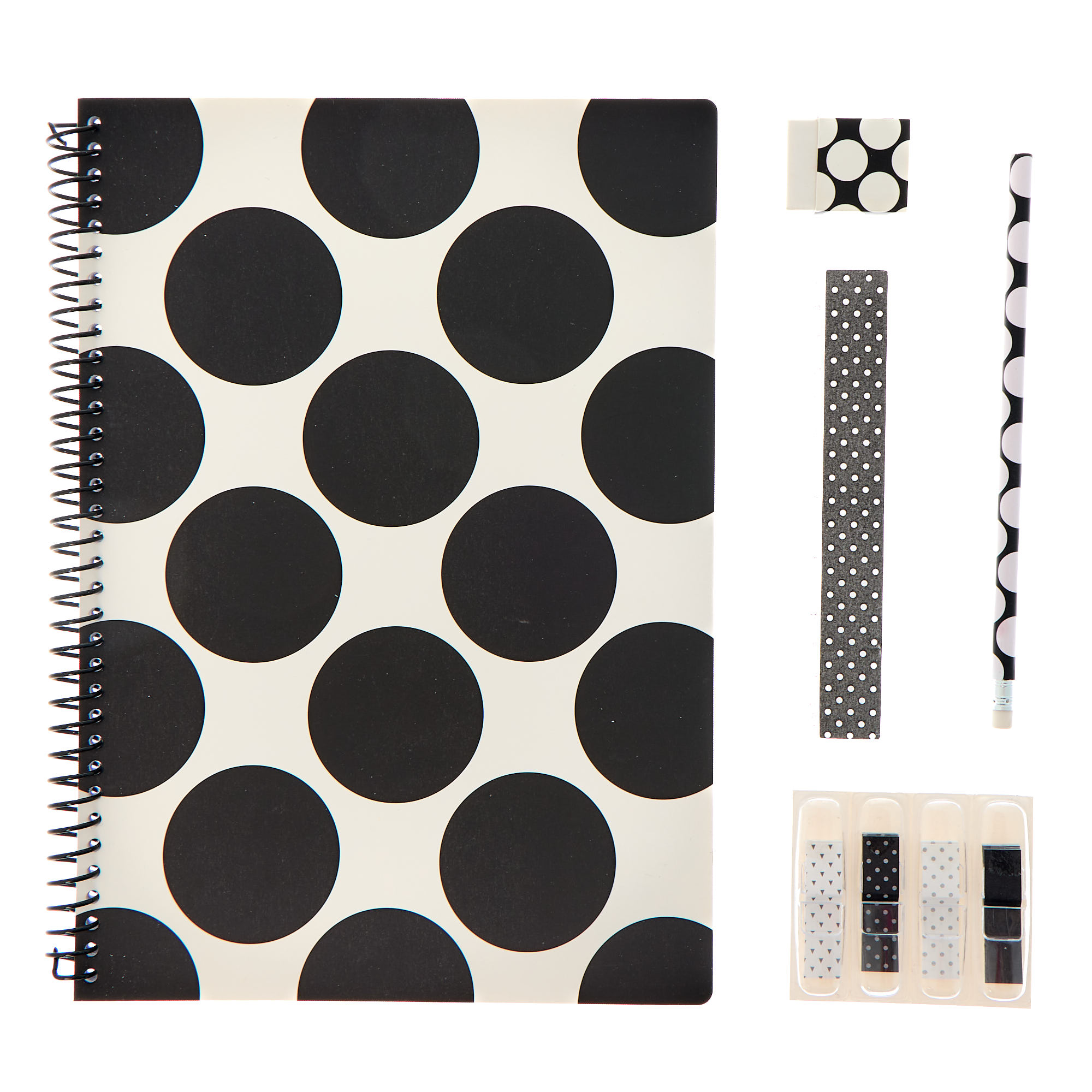 Polka Dot A4 Notebook & Stationery Set
