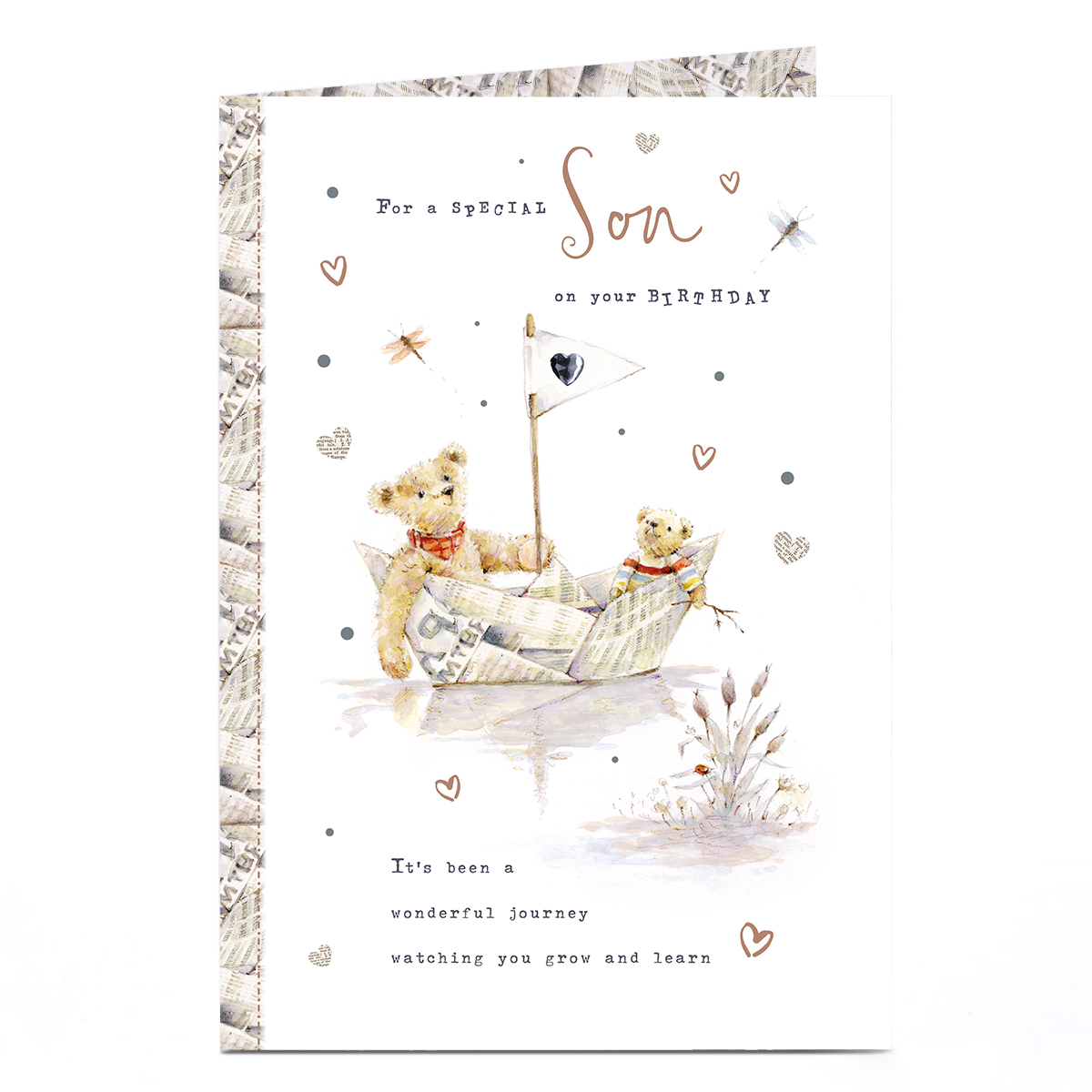 Birthday Card - Paper Boat Bears, Son