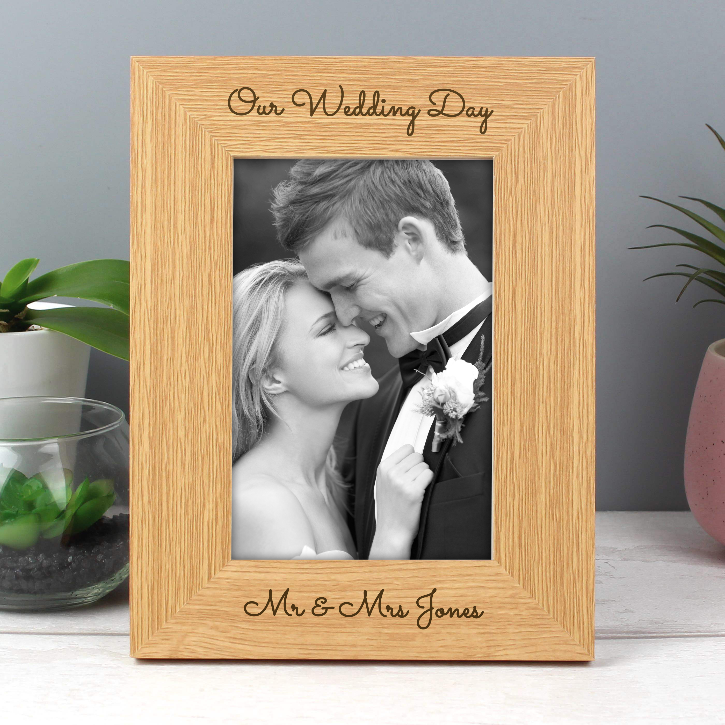 Personalised Any Message Wooden Photo Frame
