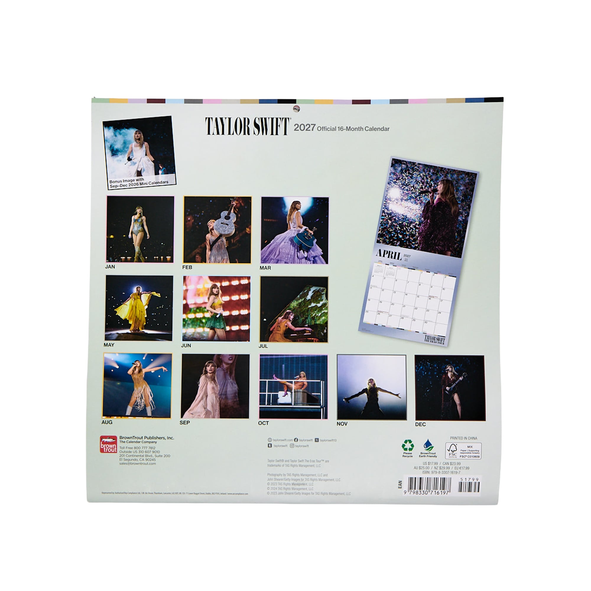 Official Taylor Swift 16-Month 2027 Square Wall Calendar