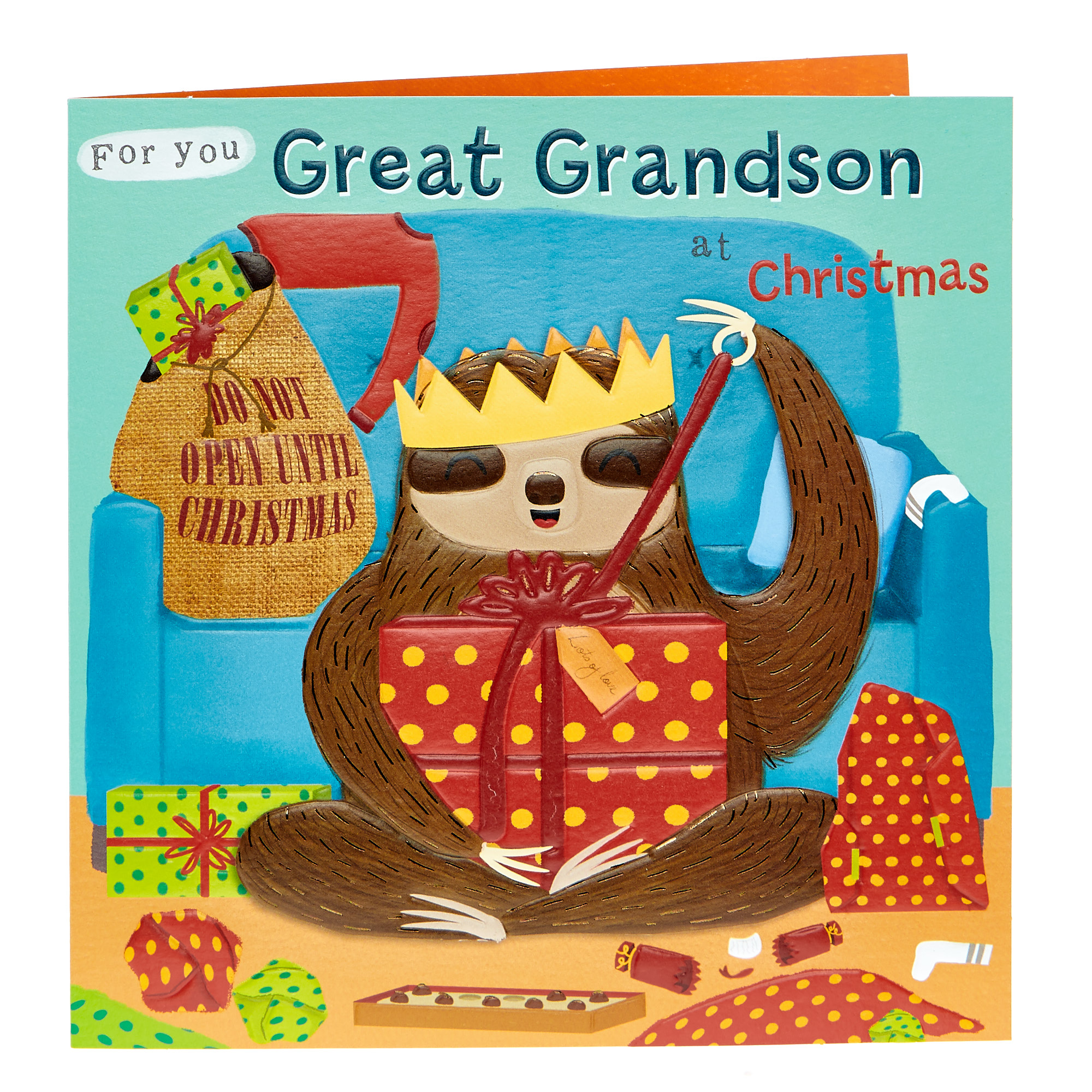 Christmas Card - Great Grandson Sloth