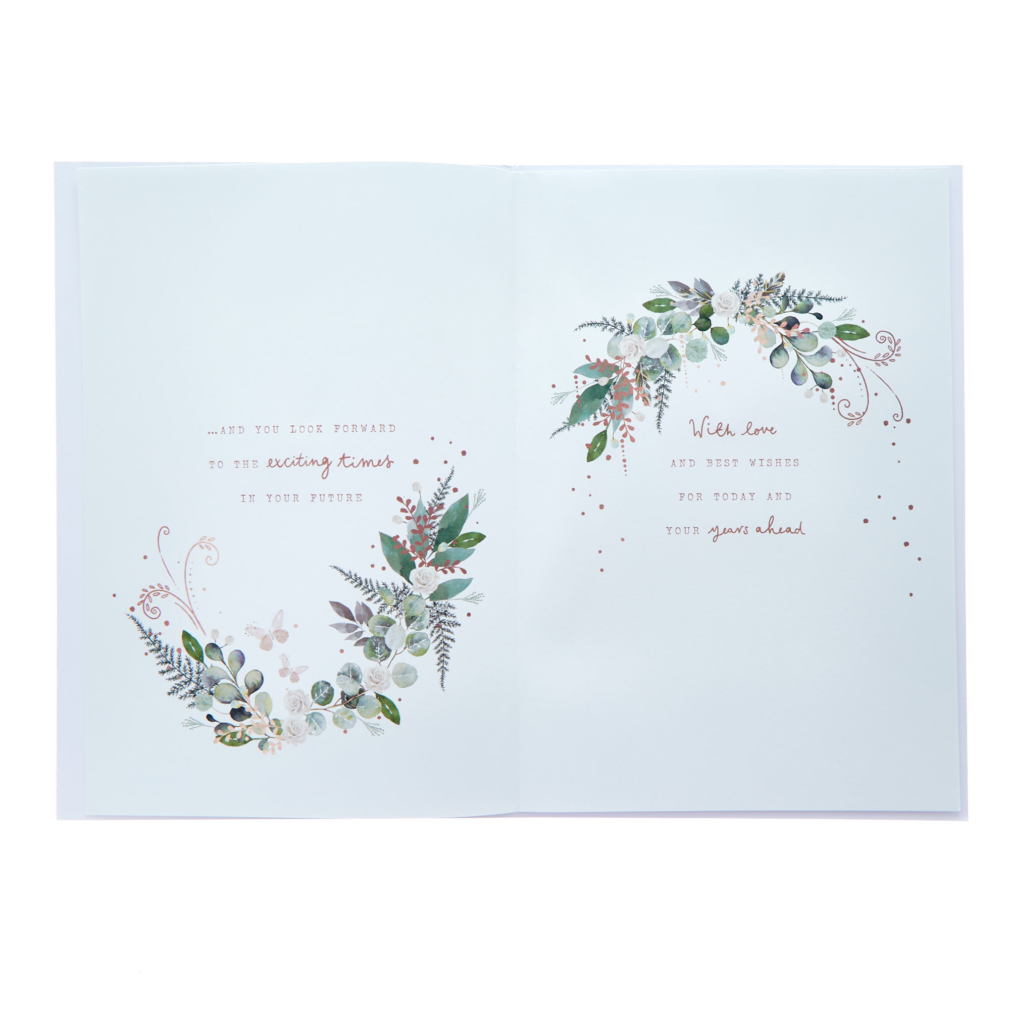 Geometric White Roses Wedding Anniversary Card
