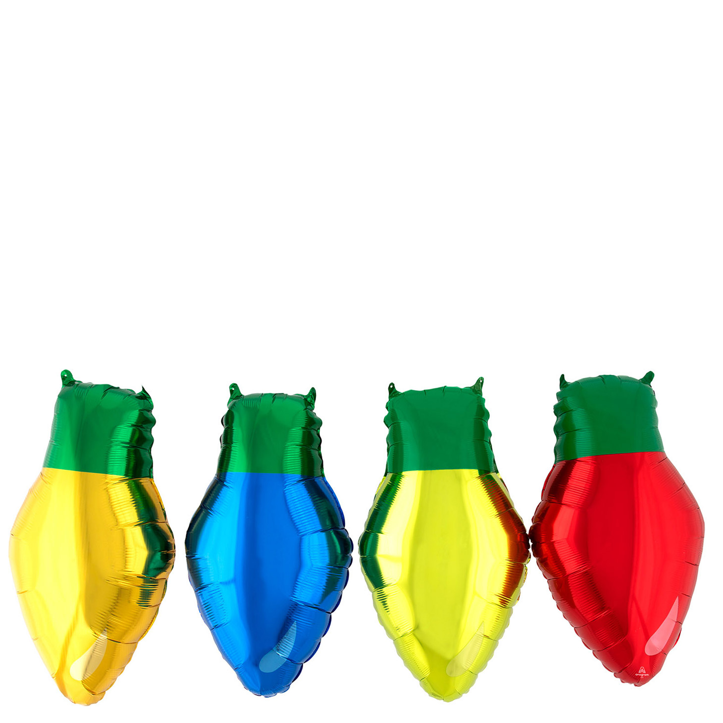 Foil Christmas Light Bulb Balloons - Pack Of 4