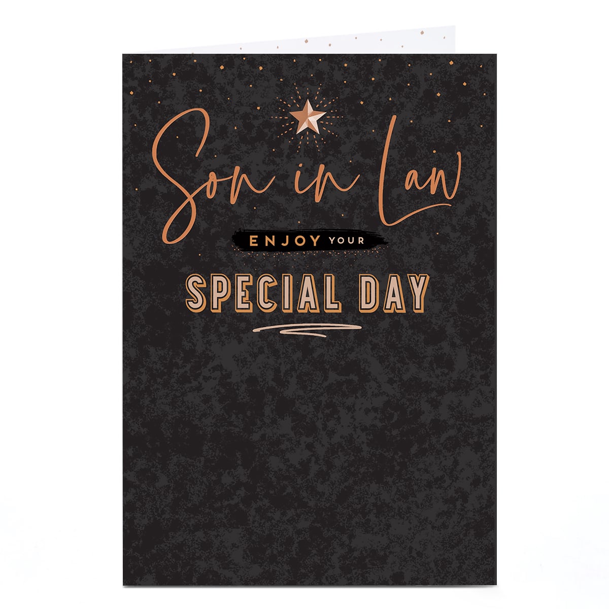Birthday Card - Black and Bronze Special Day, Son-in-Law