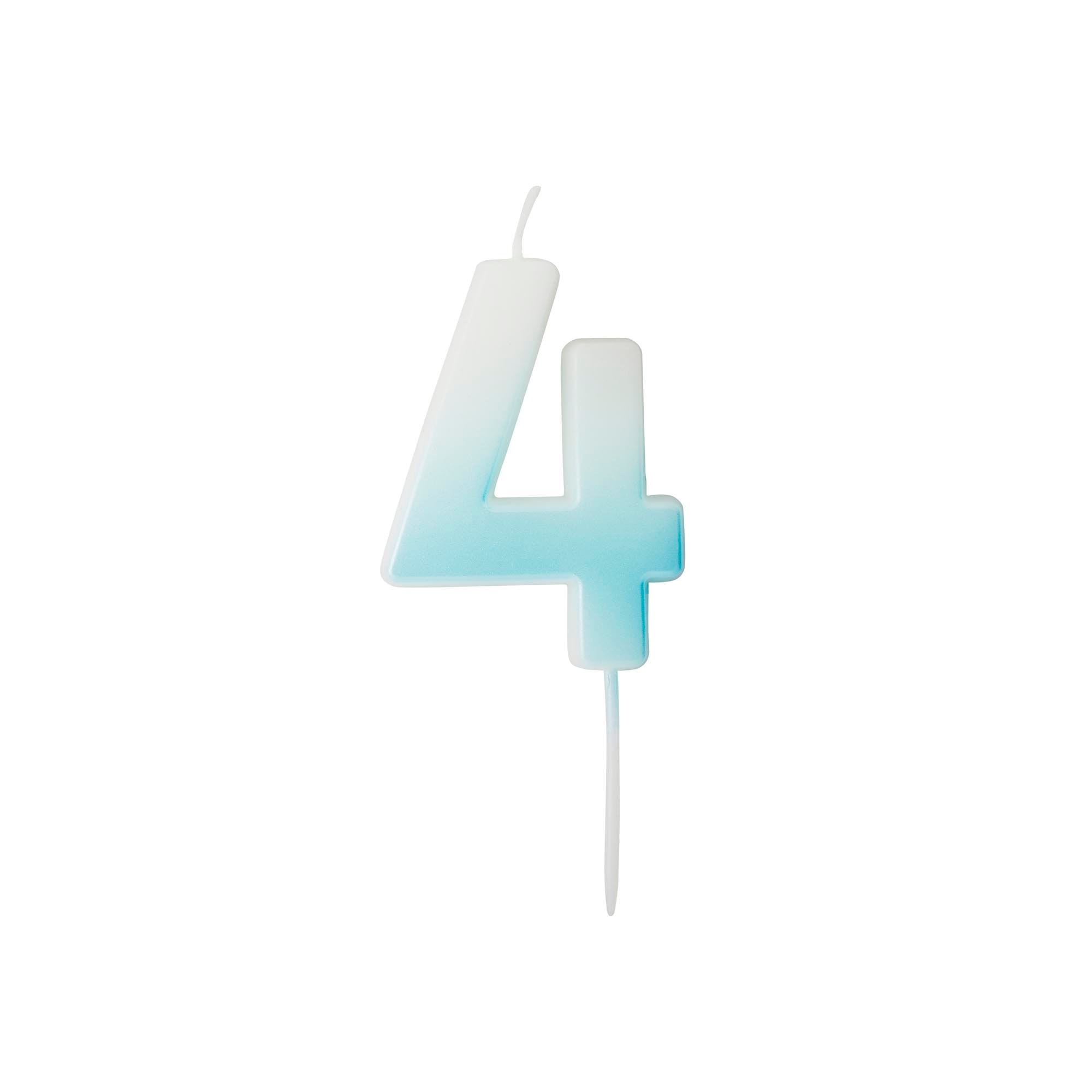 Blue Ombre Number Cake Candle (0-9)