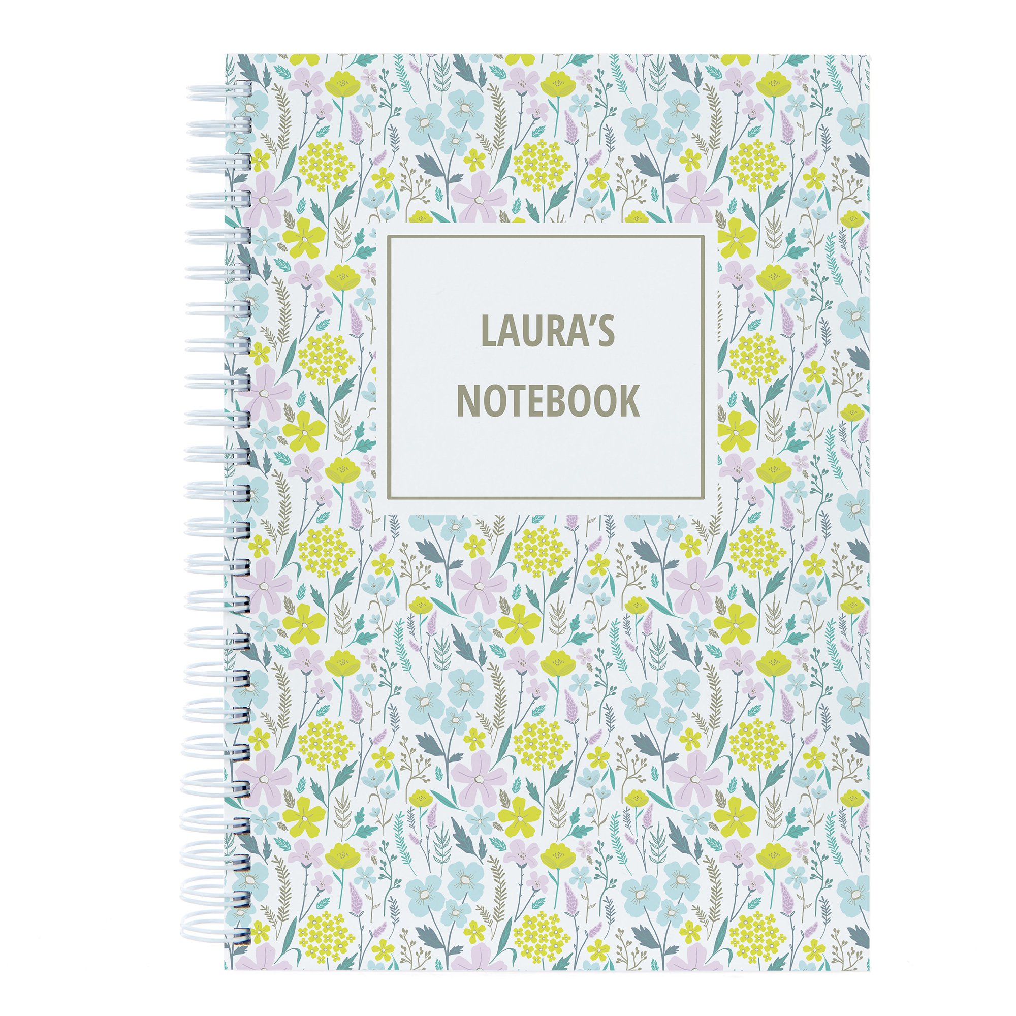 Personalised Notebook - Flowers Pattern