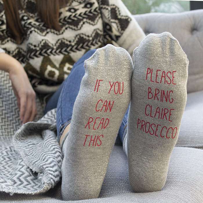Personalised Glitter Gin Gift Socks