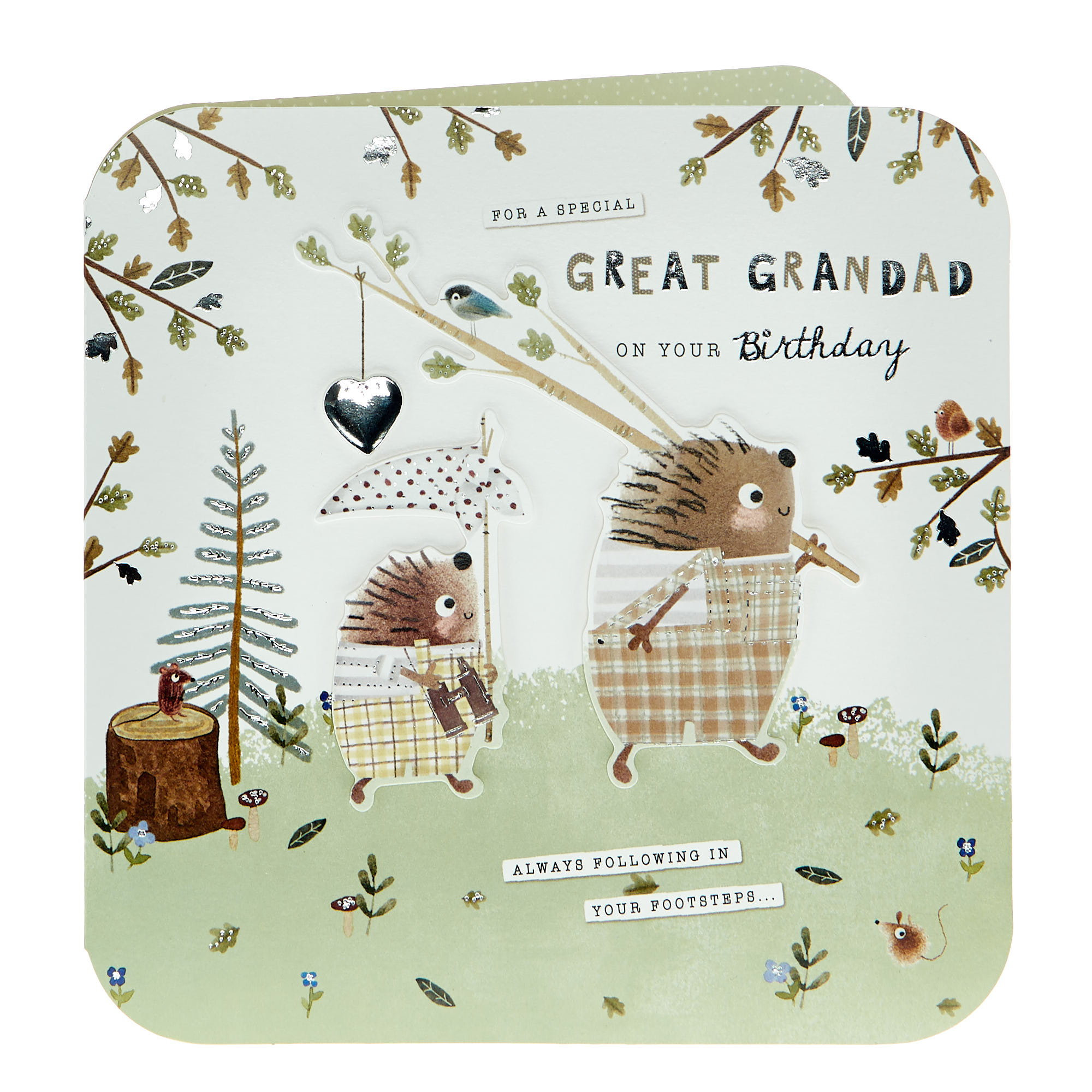Great Grandad Hedgehogs Birthday Card