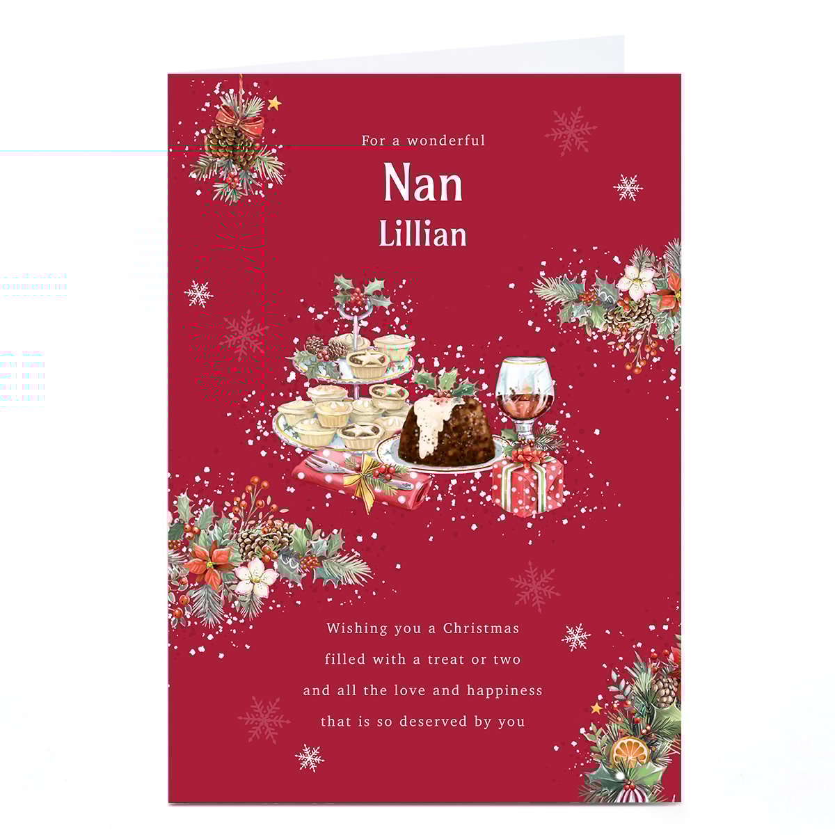 Personalised Christmas Card - Traditional Christmas Treats, Nan