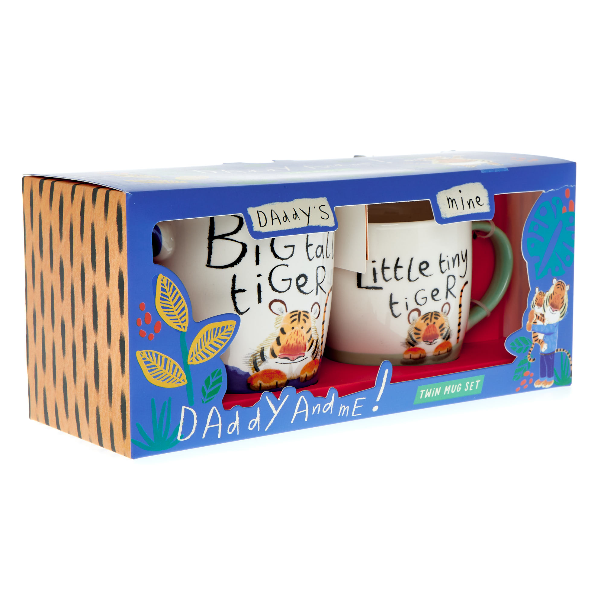 Daddy & Me Blue Tigers Twin Mug Set