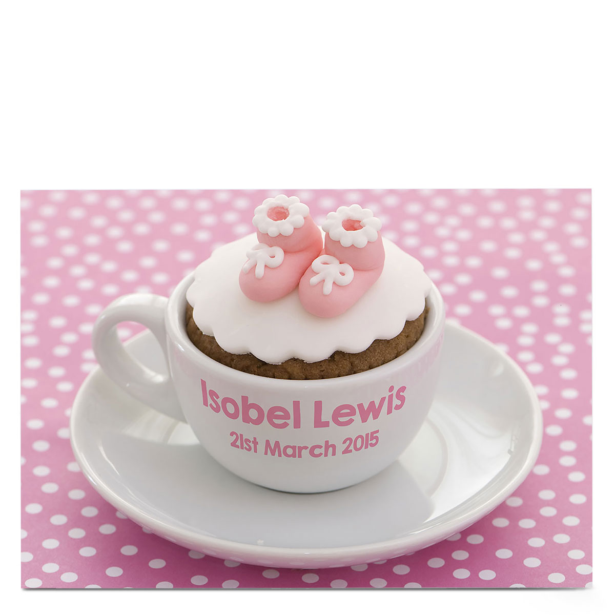 Personalised Card - Baby Girl Cupcake
