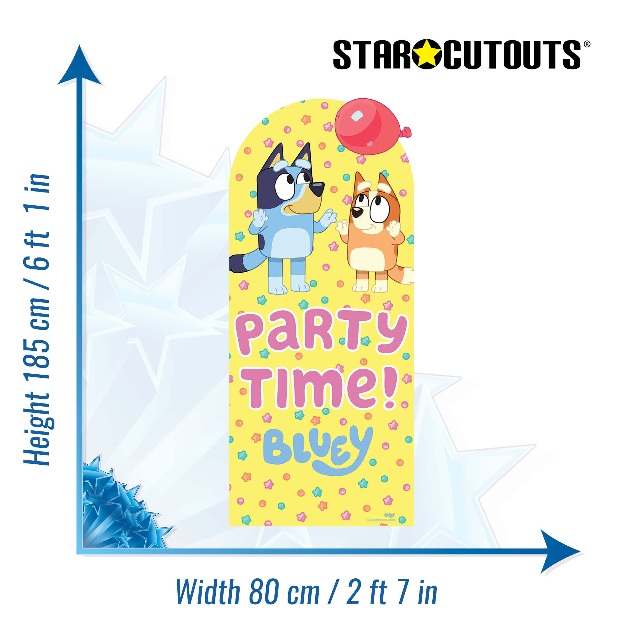 Bluey & Bingo Party Time Large Backdrop Cardboard Cutout