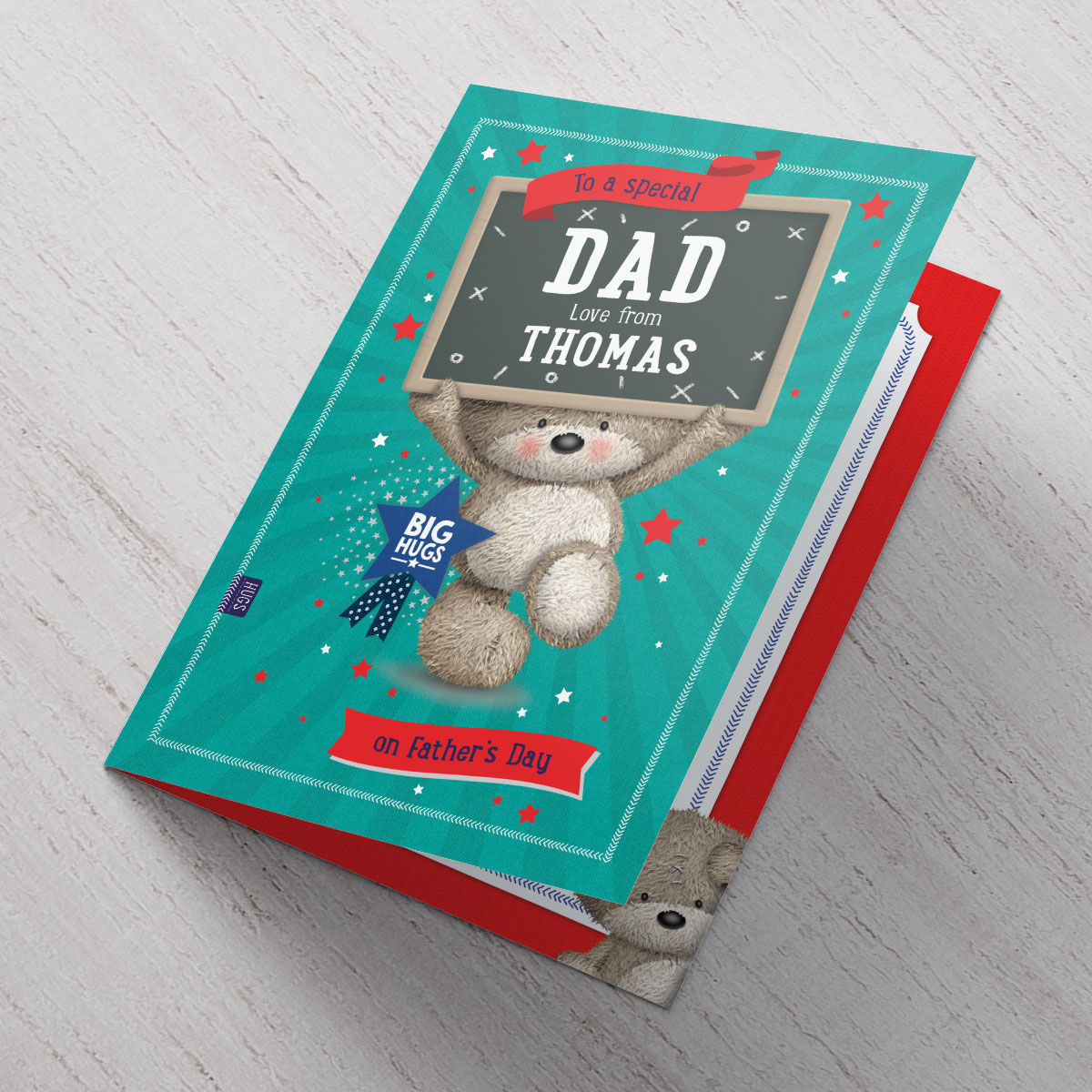 Hugs Personalised Father's Day Card - Chalkboard