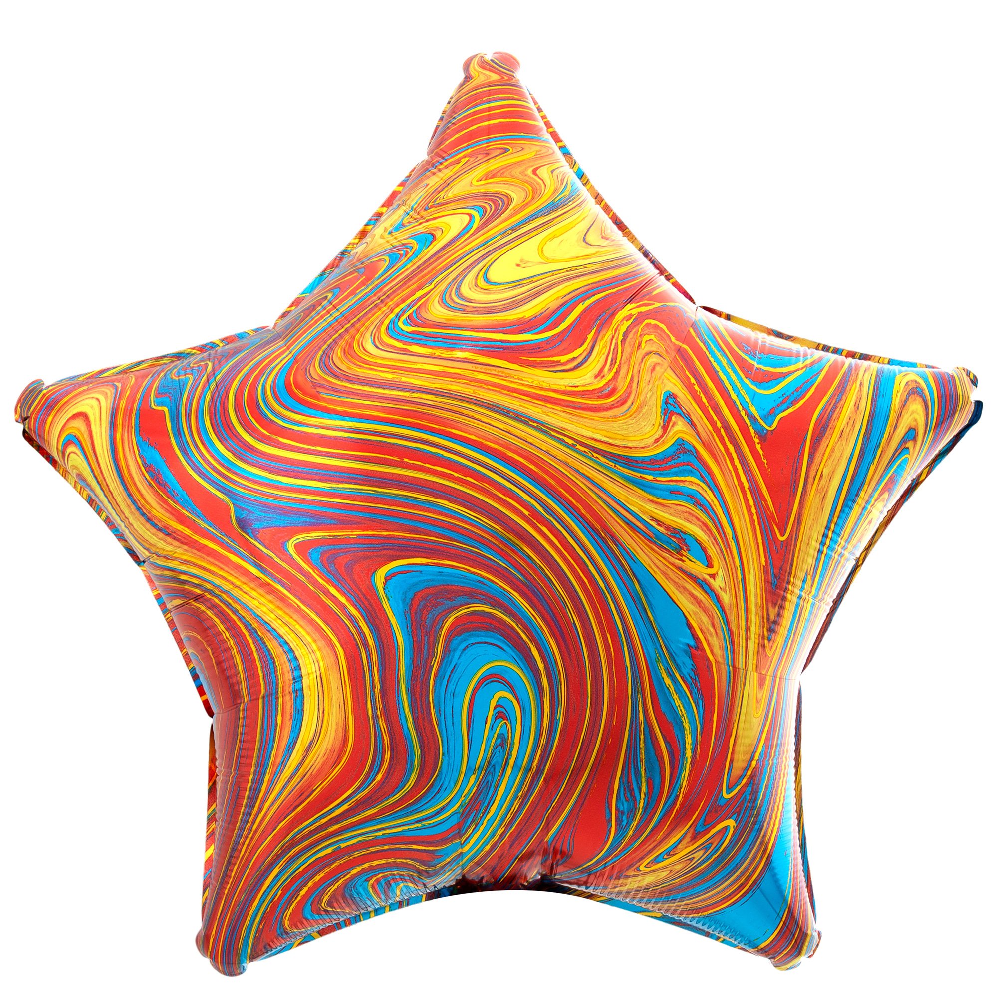 Colourful Star Marble-Effect 19-Inch Foil Helium Balloon