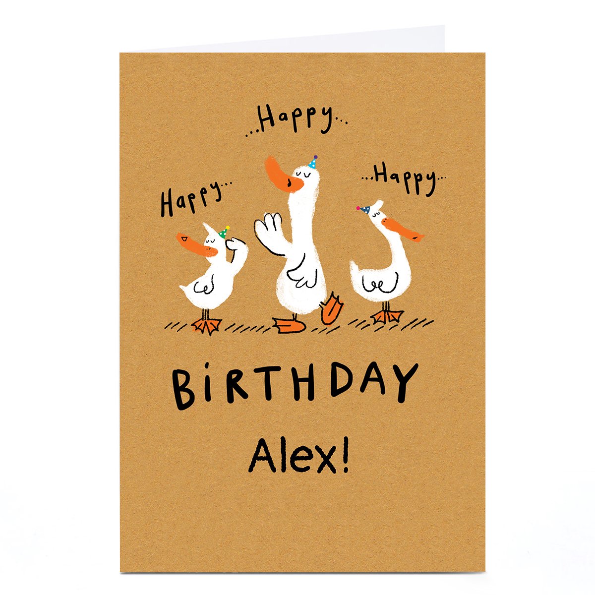 Personalised Hew Ma Birthday Card - Happy Happy Happy