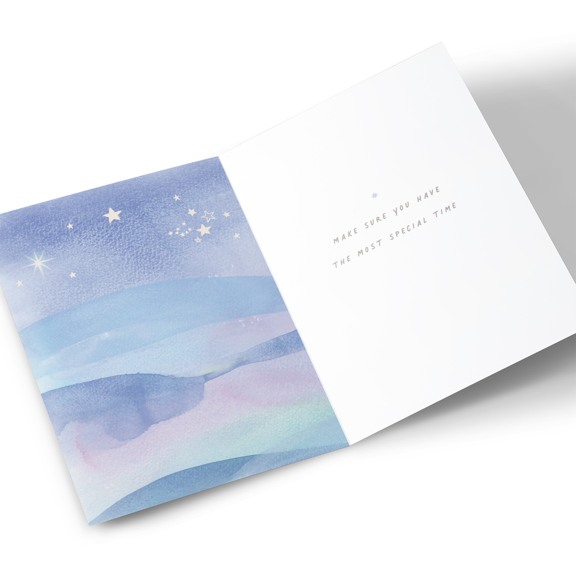 Christmas Card - Purple Ombre Star Shine, Auntie