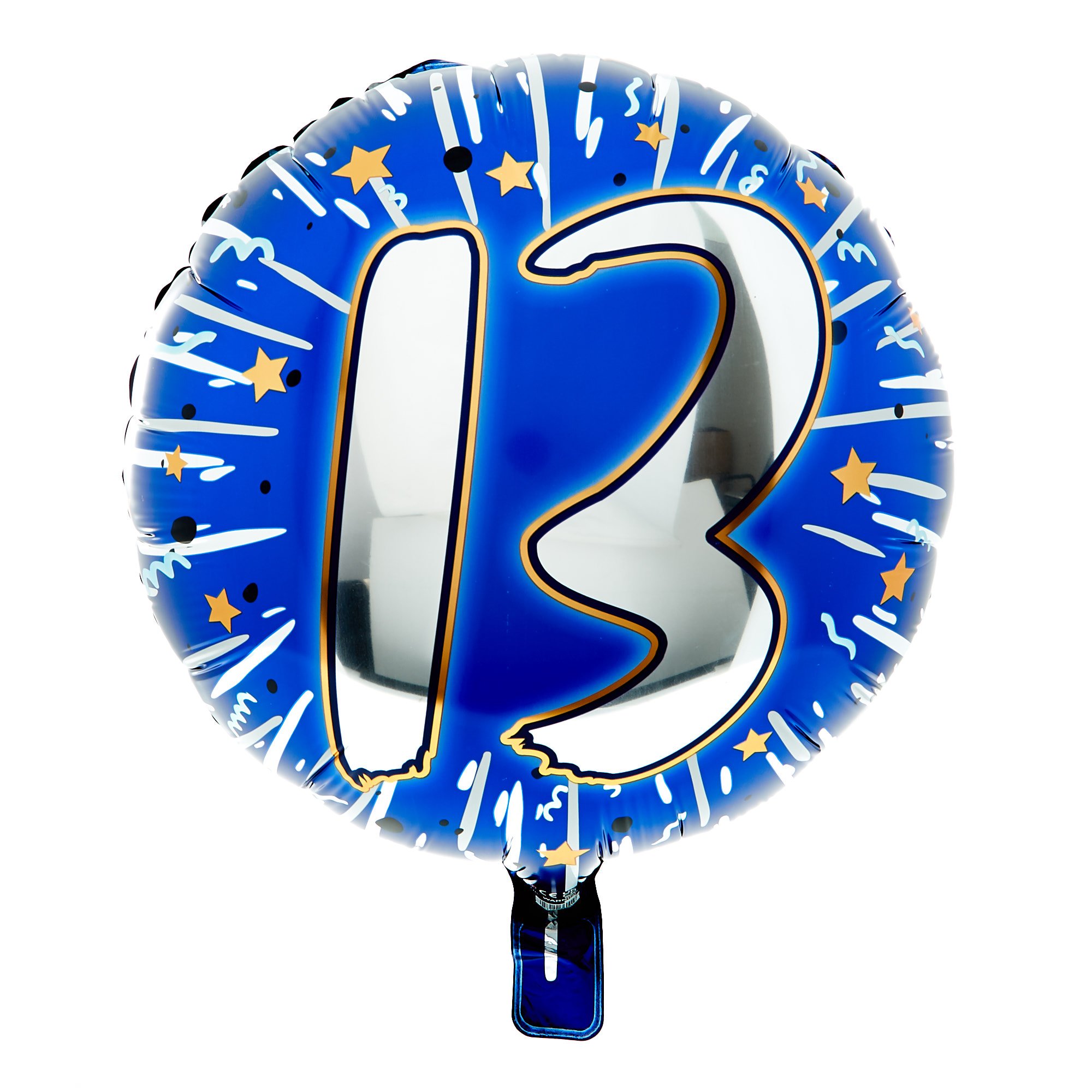 Blue & Silver 13th Birthday Balloon Bouquet - DELIVERED INFLATED!