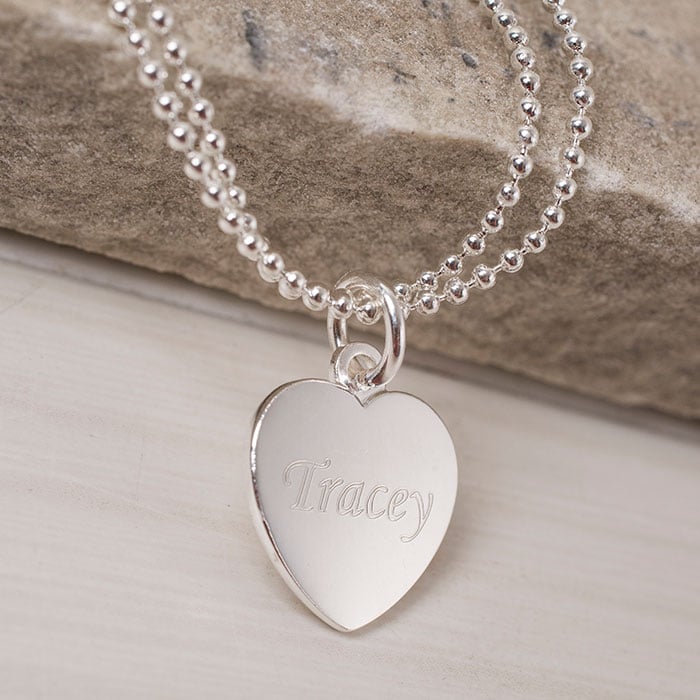 Personalised Engraved Double Chain Silver Bracelet