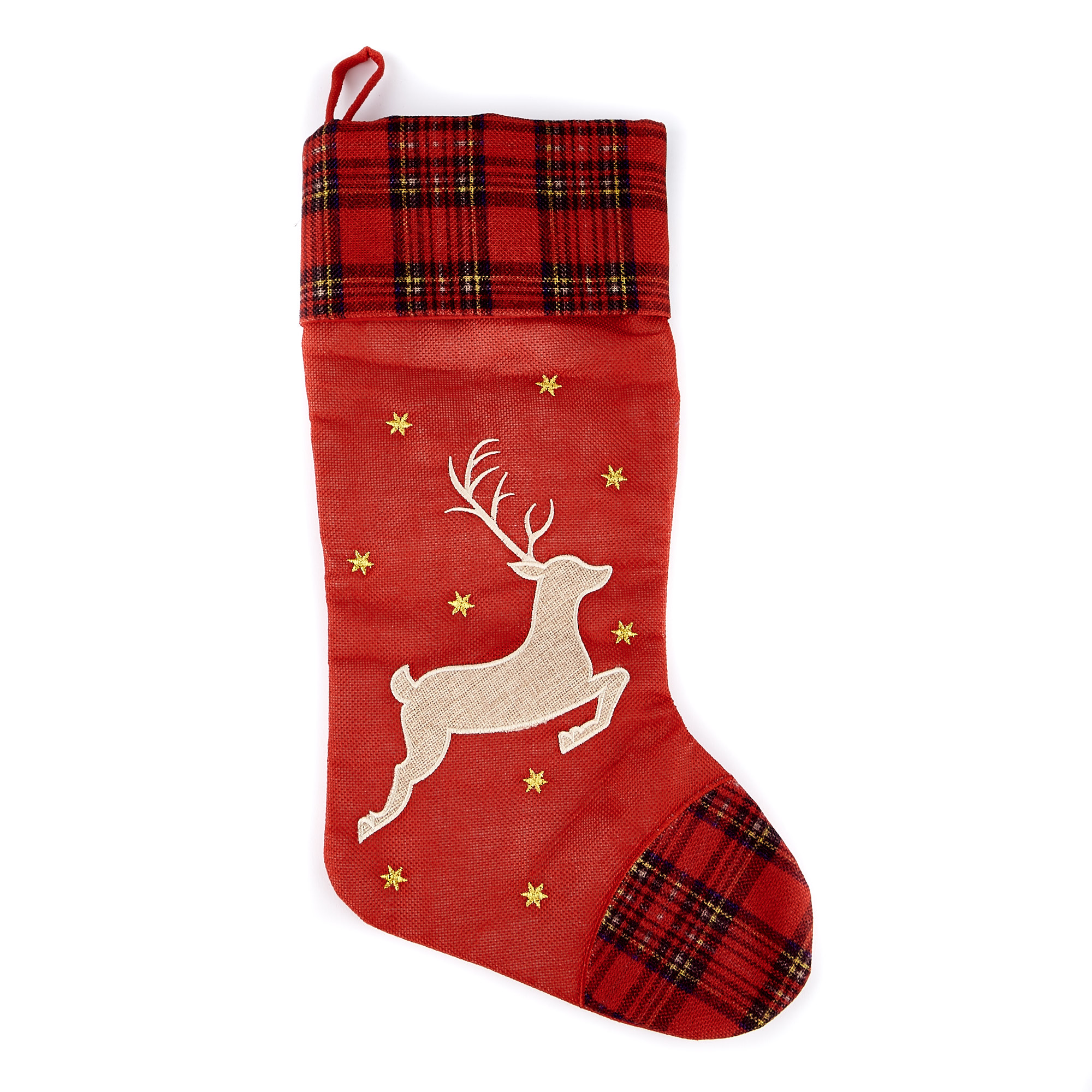 Christmas Stocking - Tartan Reindeer