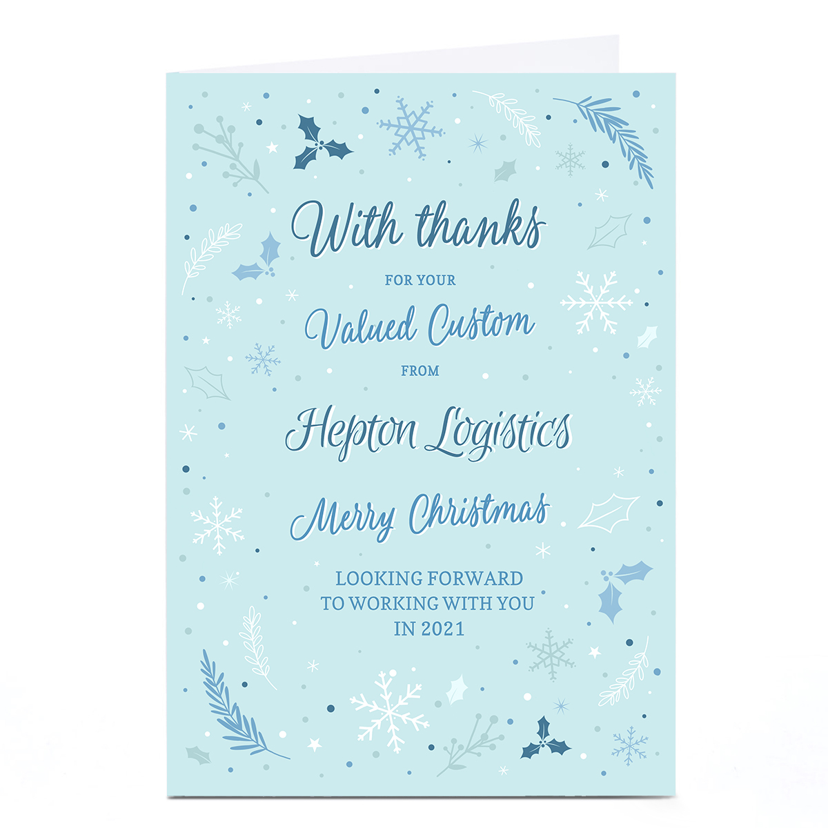 Personalised Business Christmas Card - With Thanks