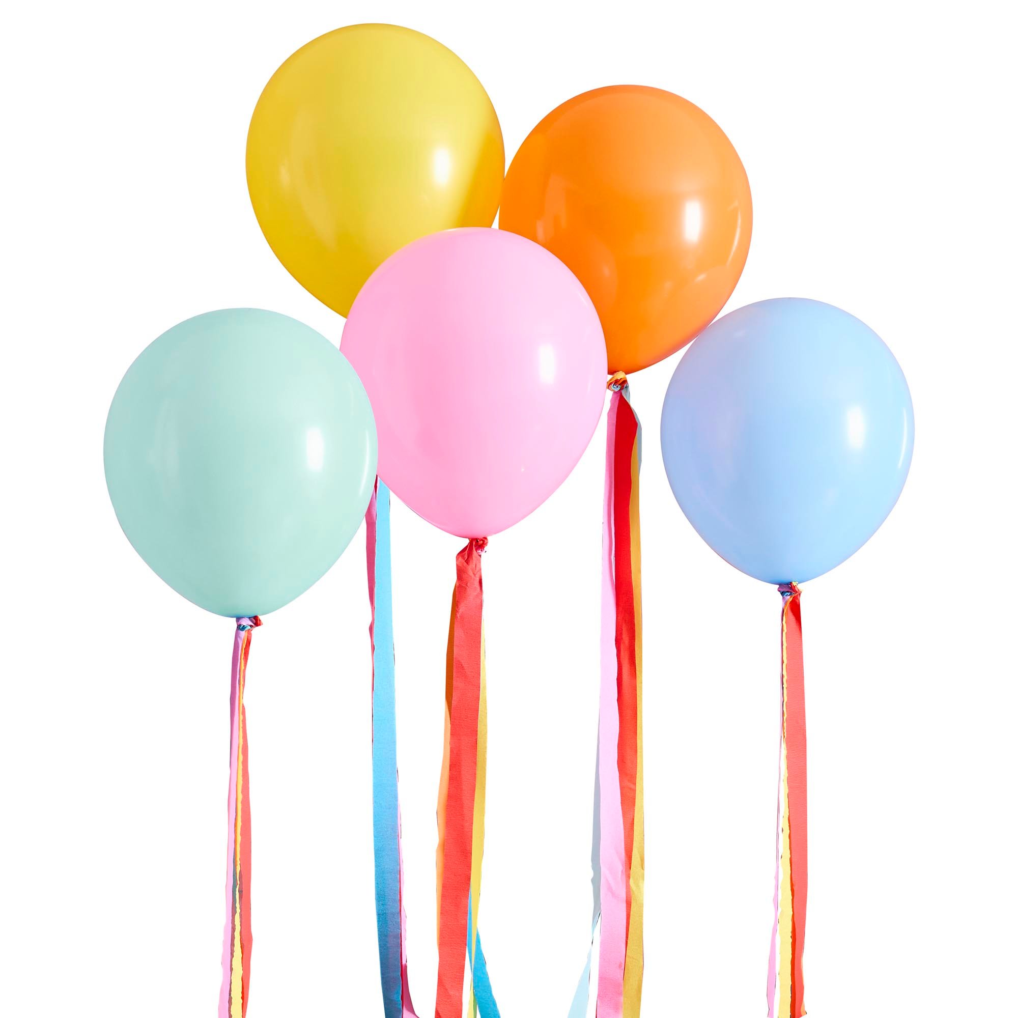 Premium Bright Latex 12-Inch Balloons & Tassel Tails - Pack of 5