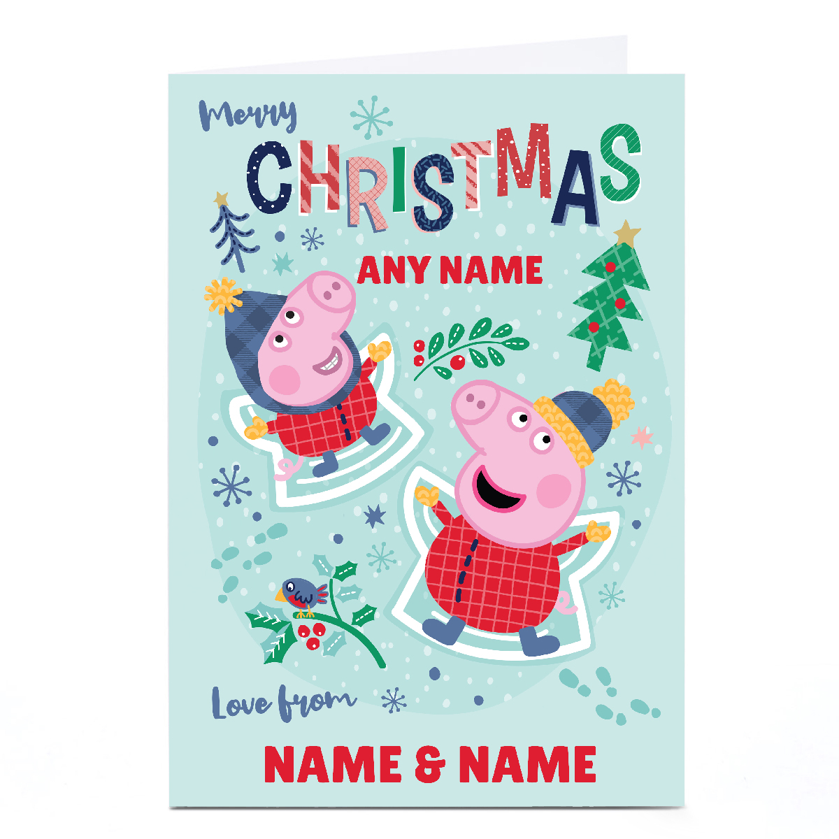 Personalised Peppa Pig Christmas Card - Any Name