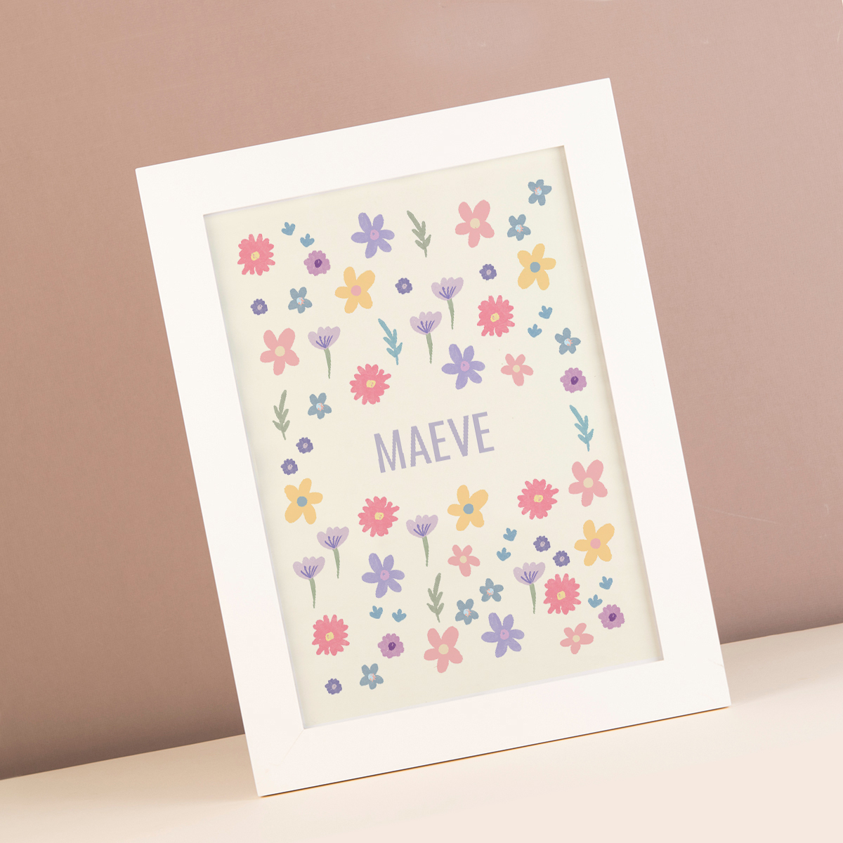 Personalised Flowers Framed Print